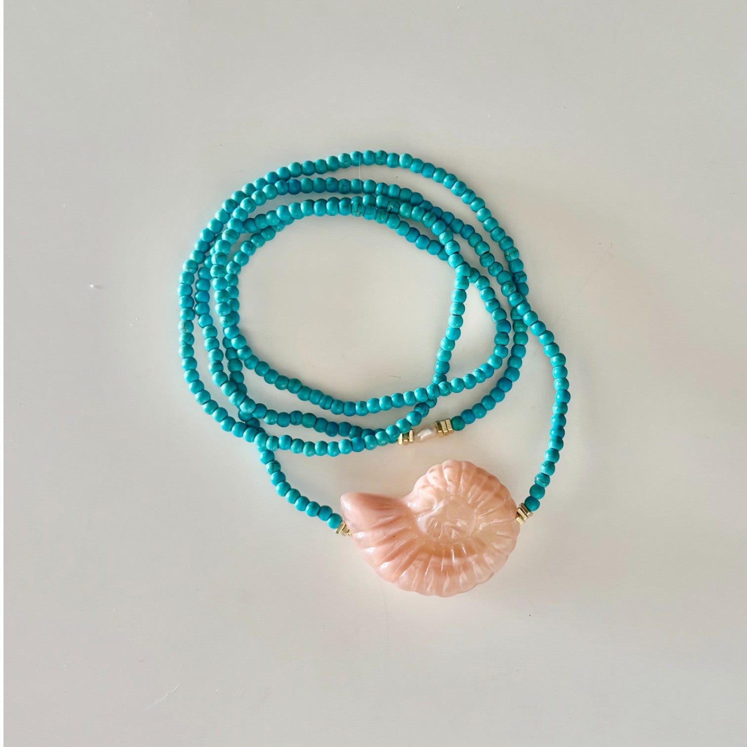 HEI TAI Milos Shell Necklace SHELL PINK/AQUA