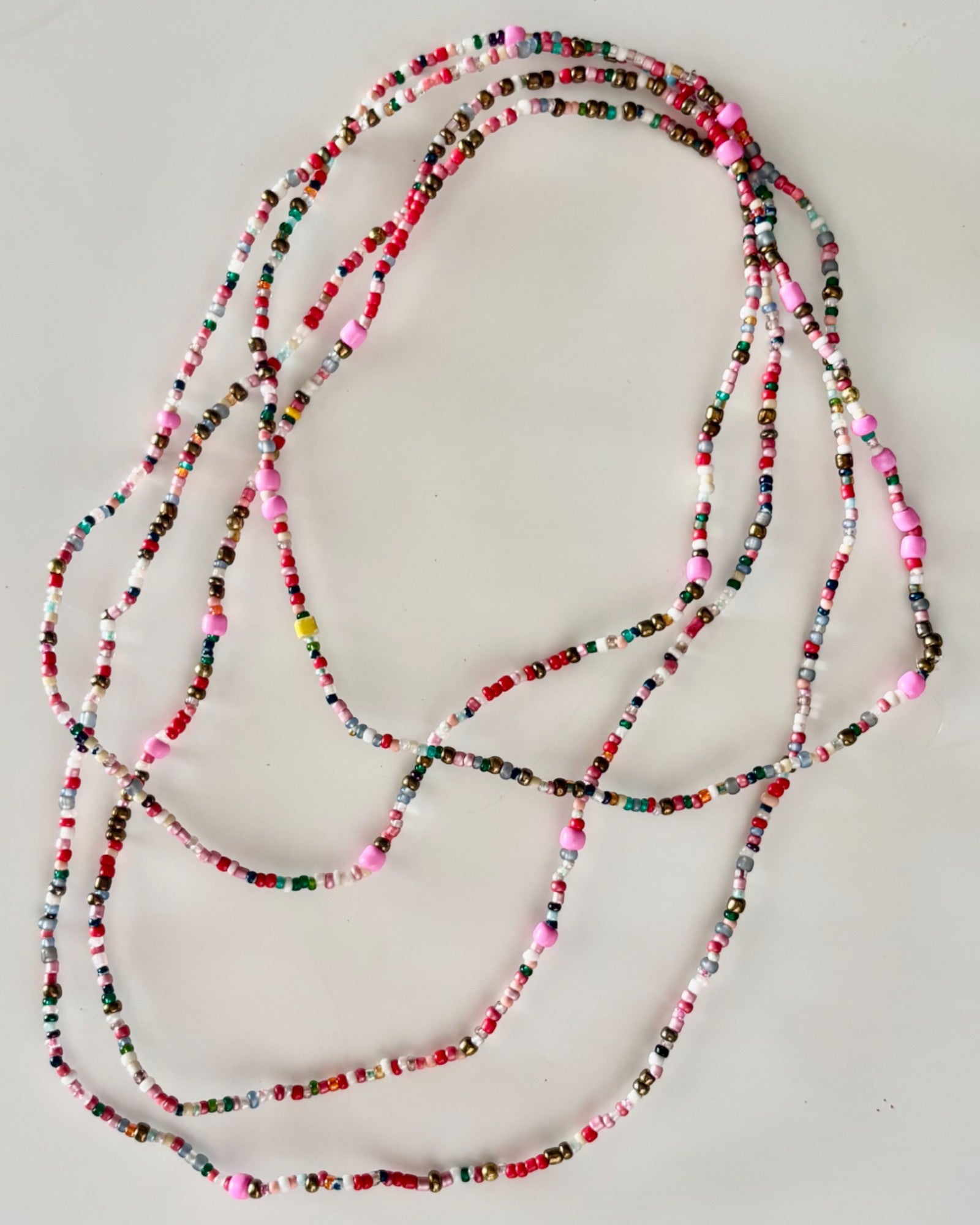 HEI TAI Long Love Bead Necklace PINKS