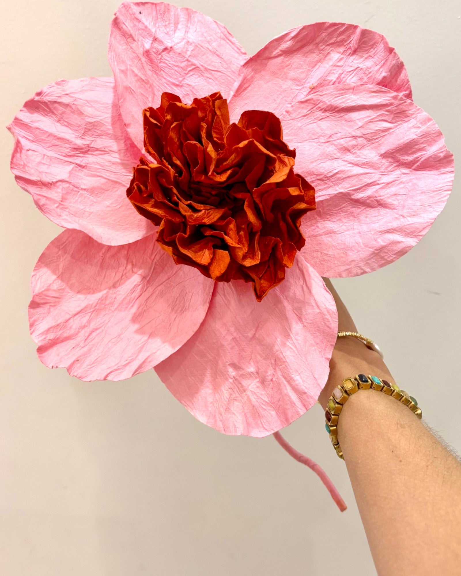 CAMELIA Paper Flower Small PEACH