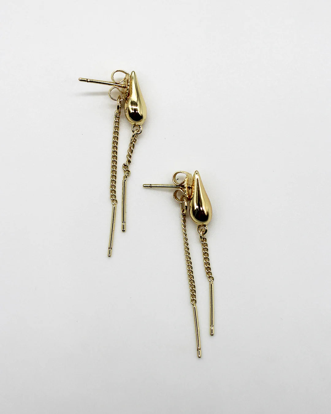 F+H Waterfall Chain Earrings GOLD