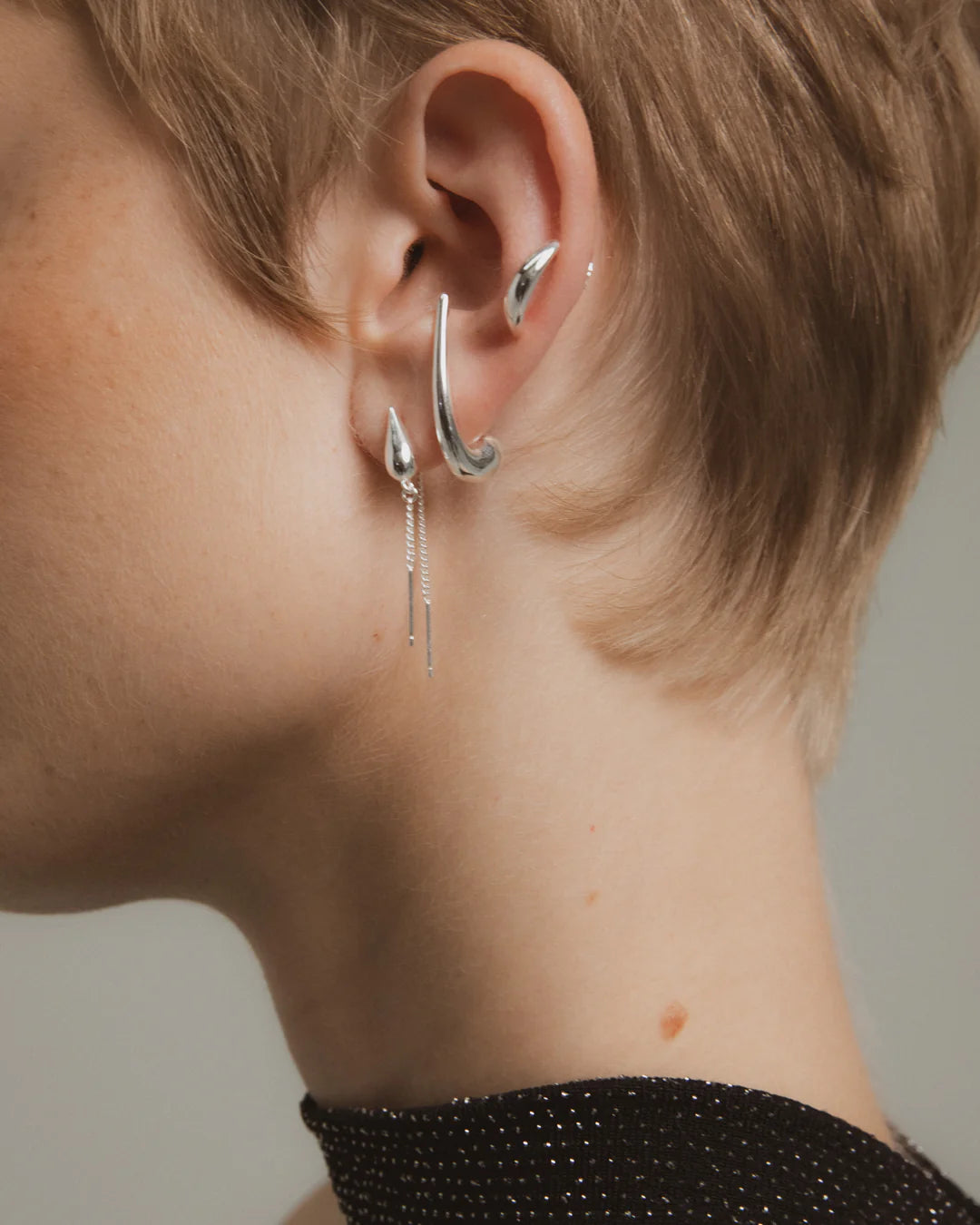 F+H Waterfall Chain Earrings GOLD