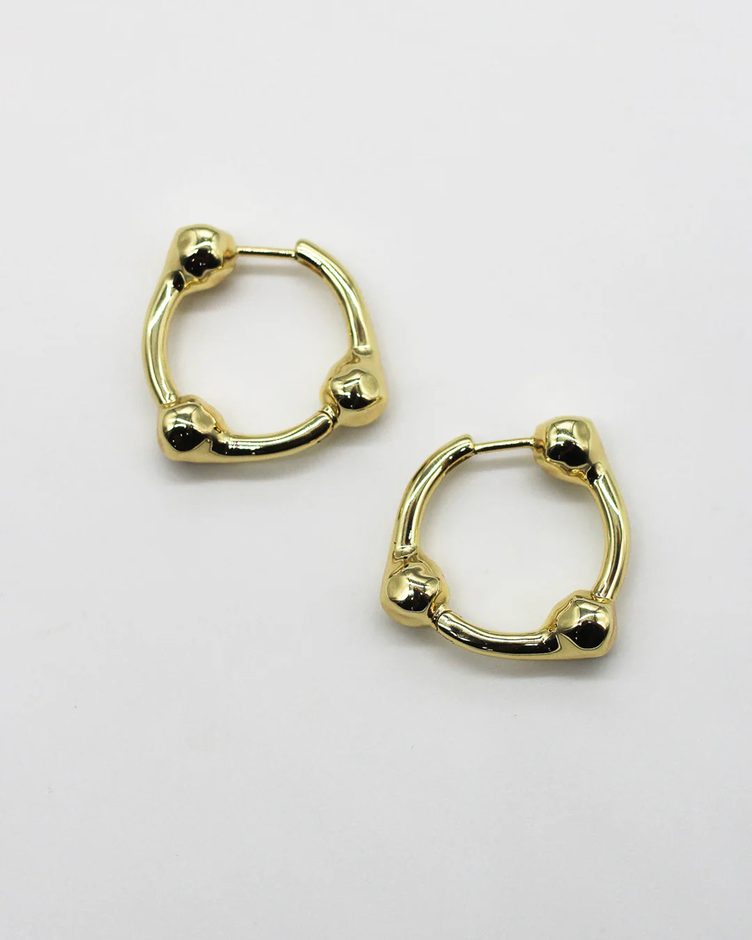 F+H Hammered Ball Hoops GOLD