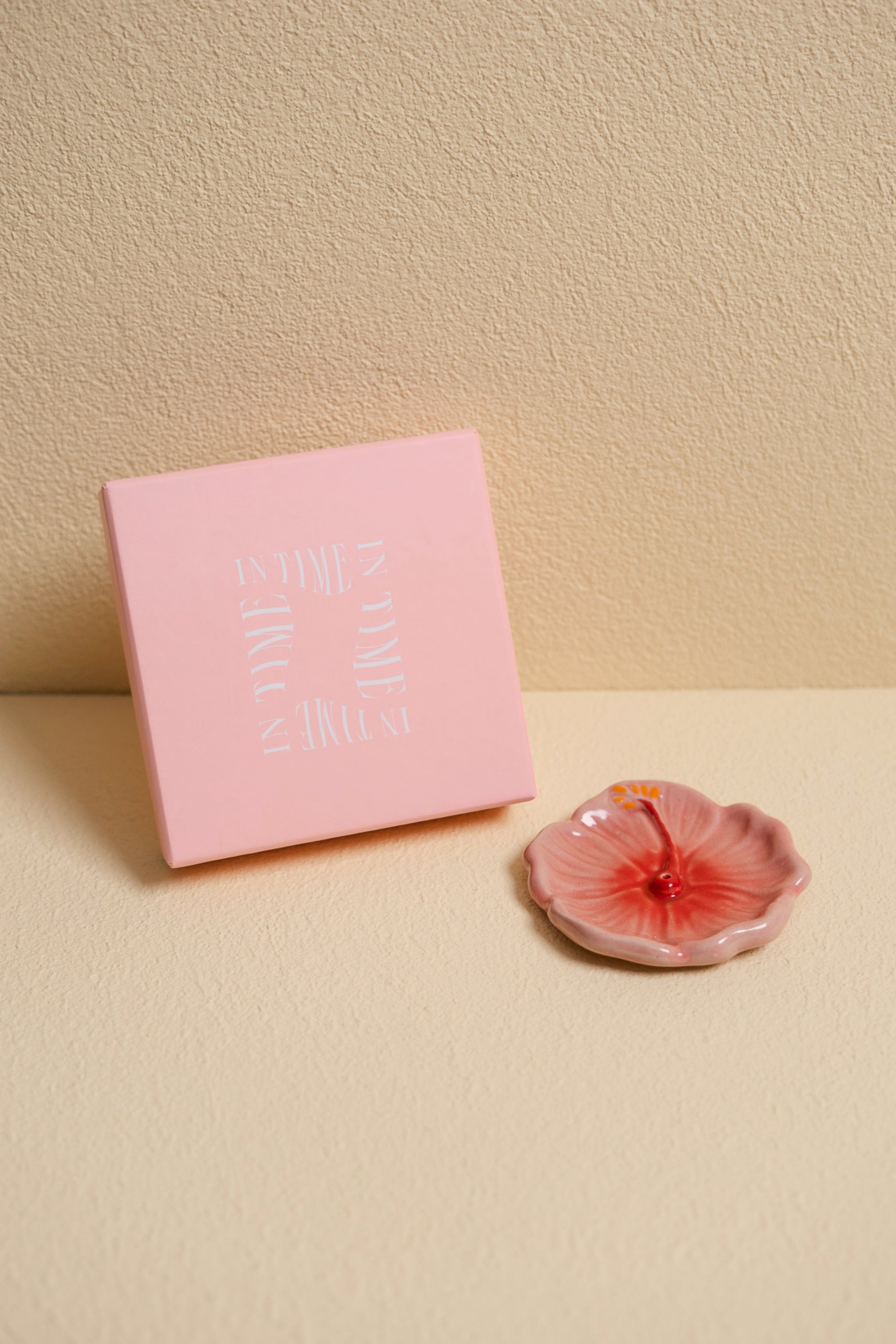 IN TIME Hibiscus Incense Holder SUNSET PINK