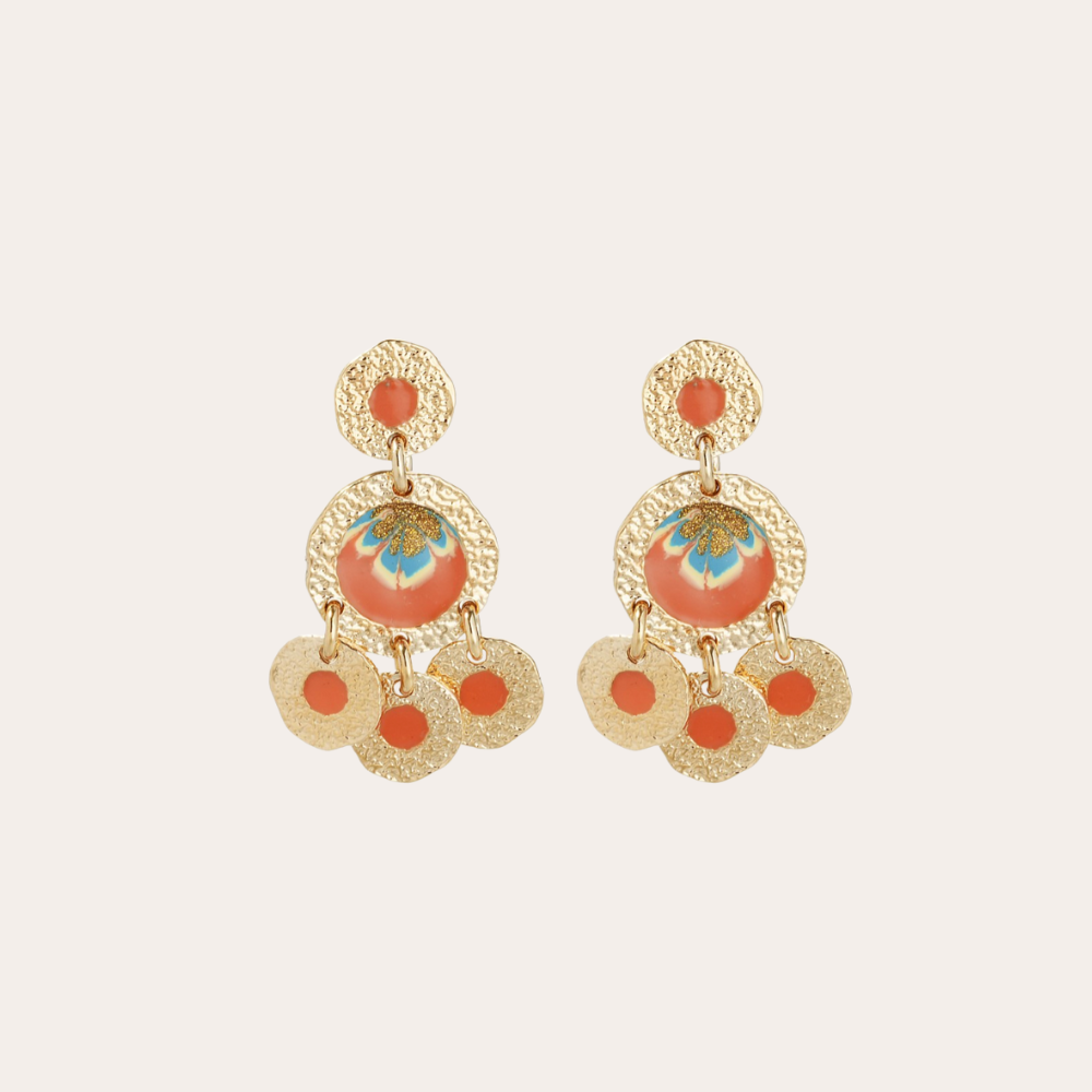 GAS BIJOUX Illusion Earrings ORANGE+BLUE