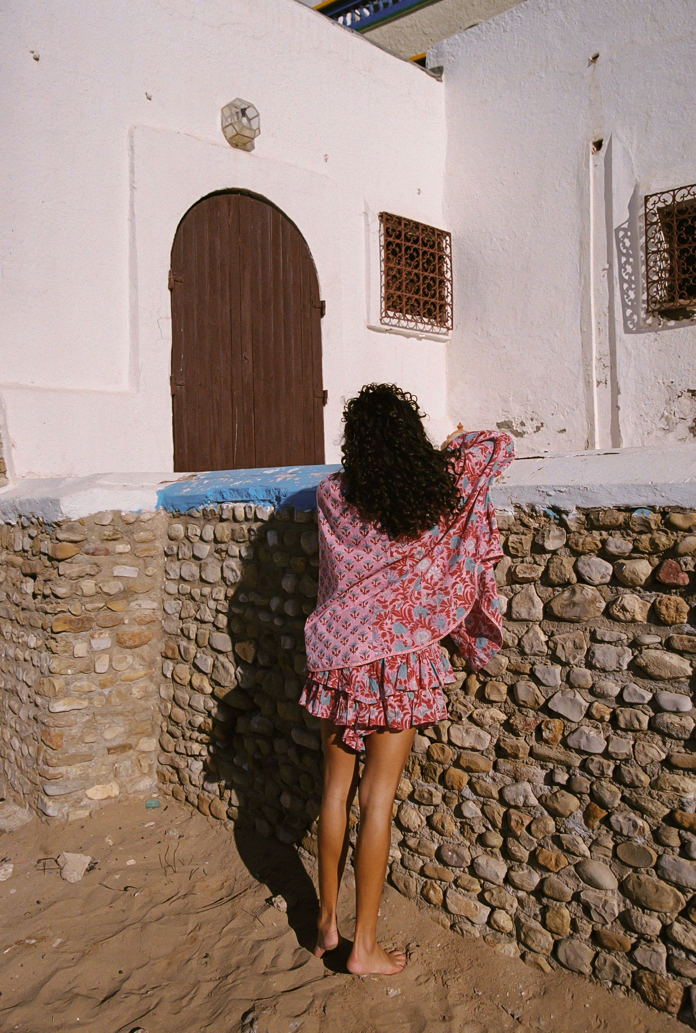 KINGA CSILLA Kamala Block Print Fae Frill Skort