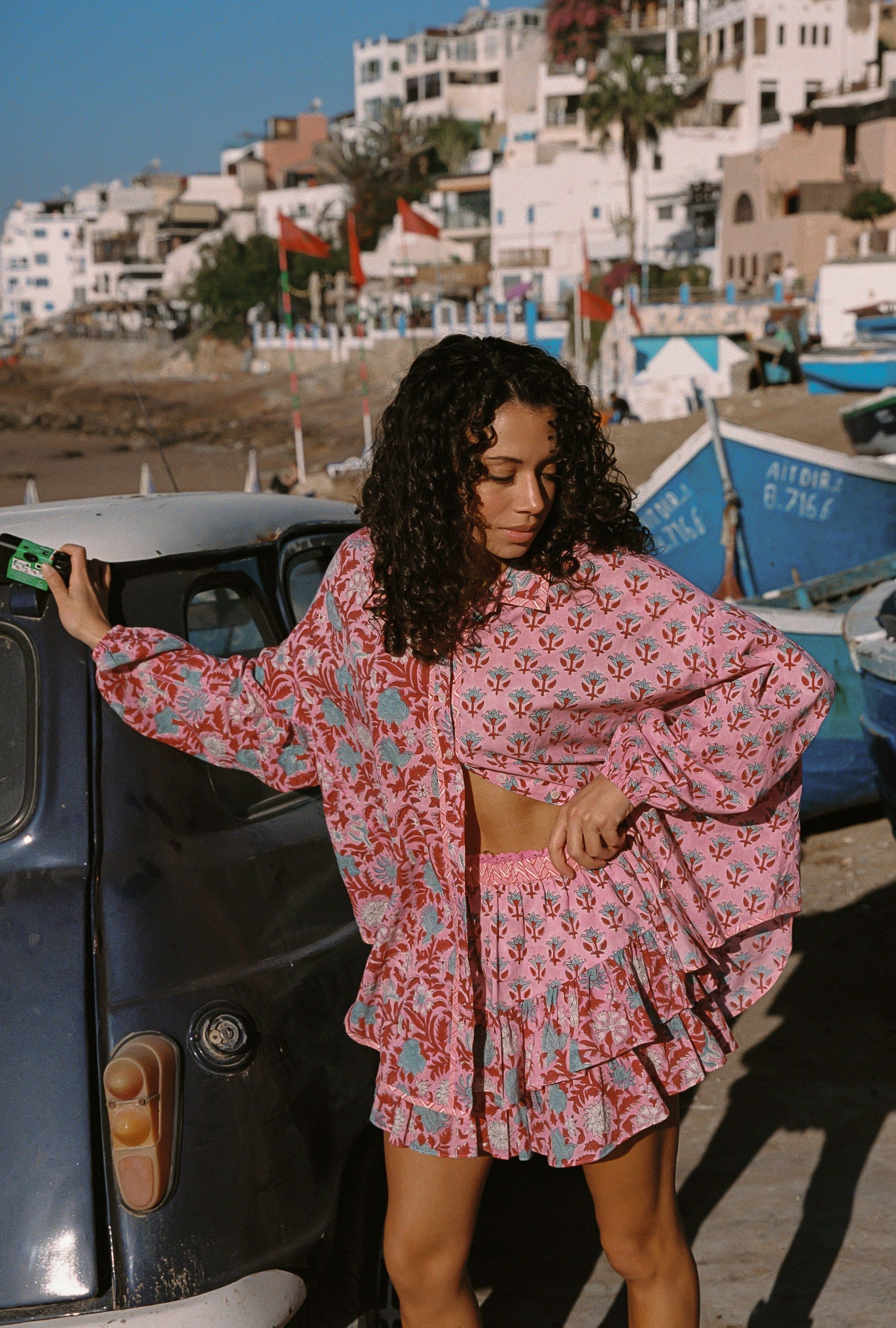 KINGA CSILLA Kamala Block Print Chalm Shirt