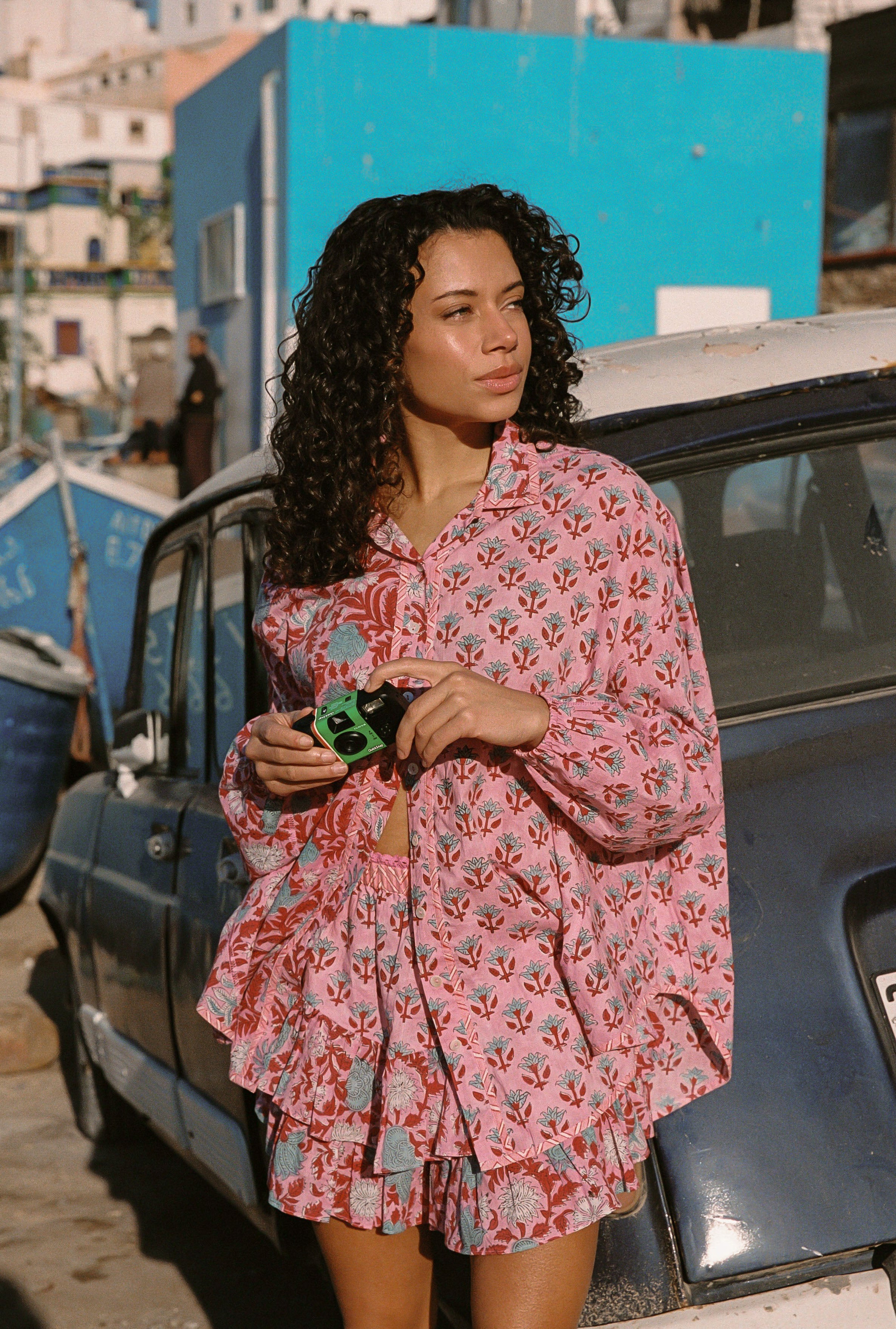 KINGA CSILLA Kamala Block Print Chalm Shirt