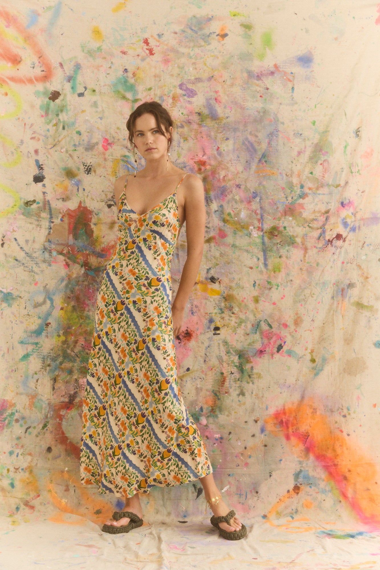 KINGA CSILLA Limone Triangle Slip Dress