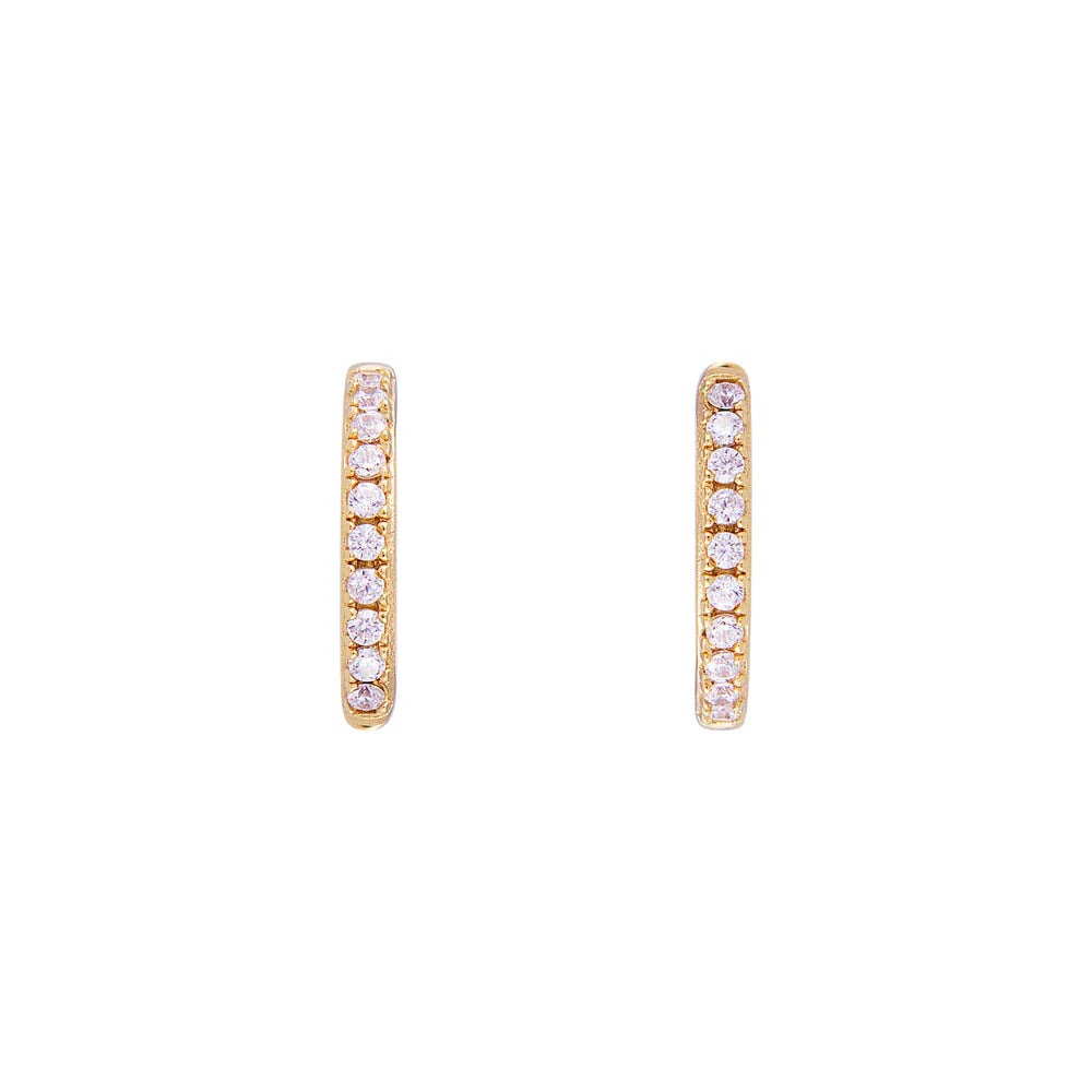 FAIRLEY Pave Midi Hoops WHITE