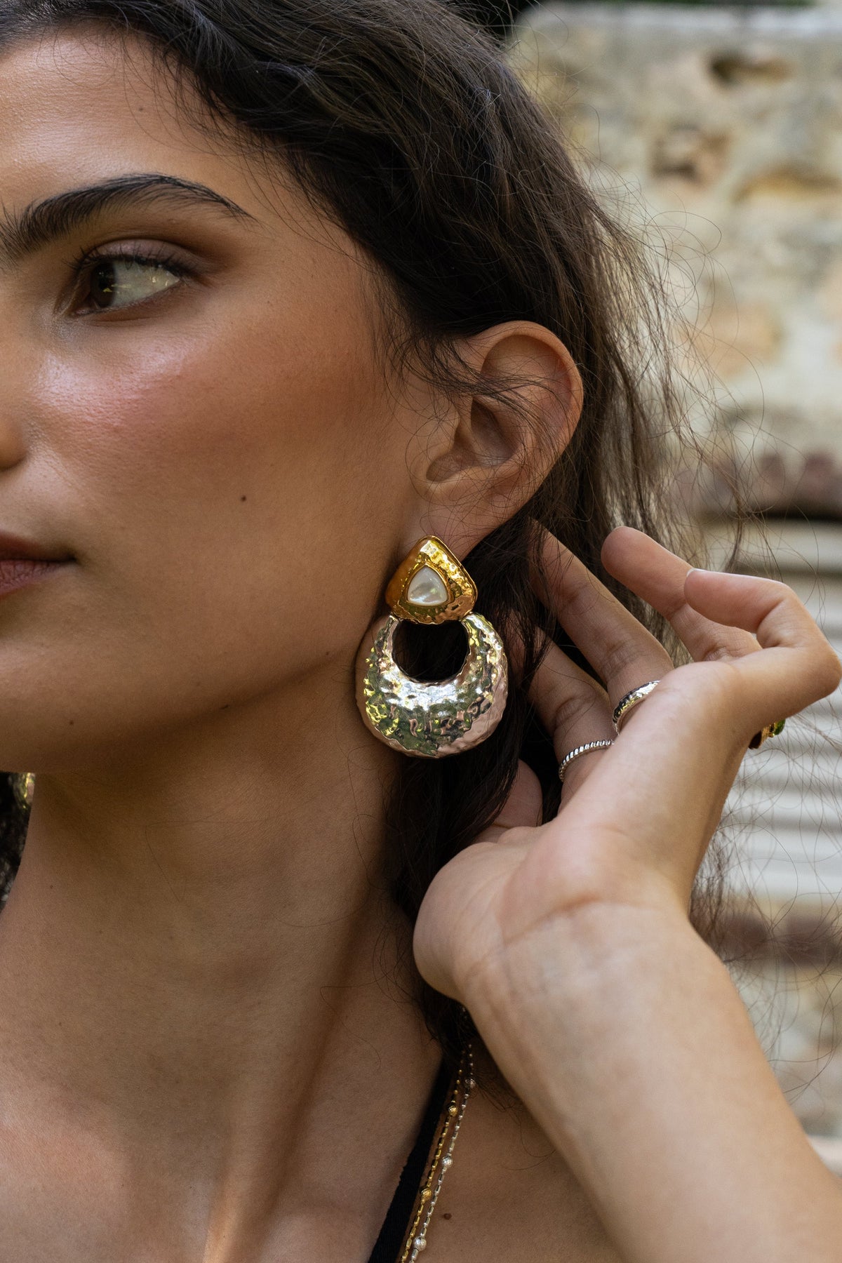 MOUNTAIN & MOON Soleil Earrings TWO TONE