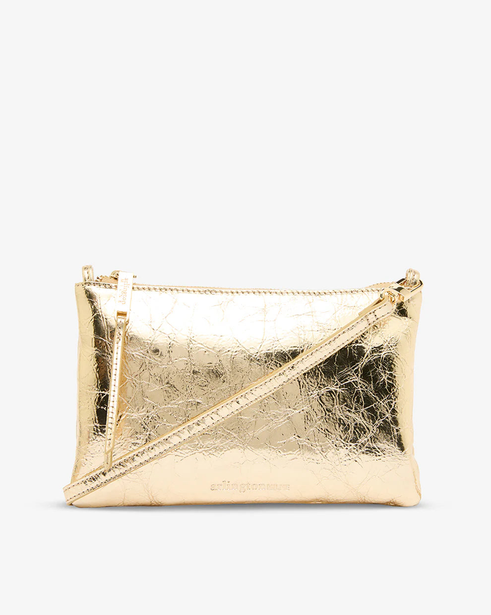 ARLINGTON MILNE Molly Crossbody Bag GOLD CRINKLE