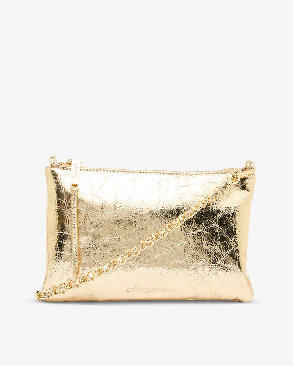 ARLINGTON MILNE Molly Crossbody Bag GOLD CRINKLE