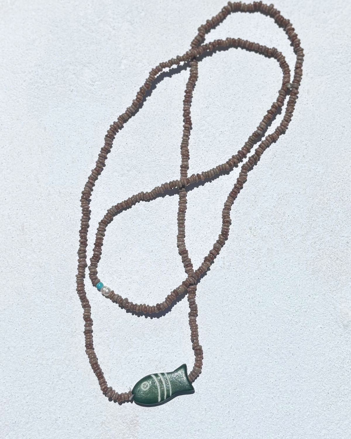 HEI TAI Marisole Fish Necklace KHAKI/NATURAL