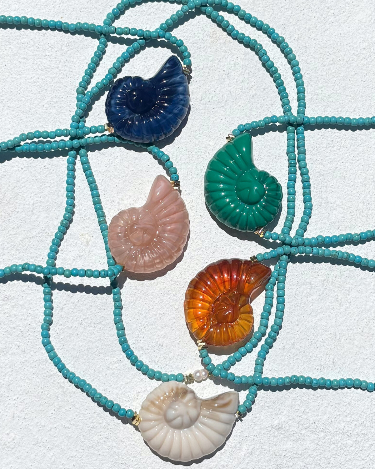 HEI TAI Milos Shell Necklace SHELL PINK/AQUA