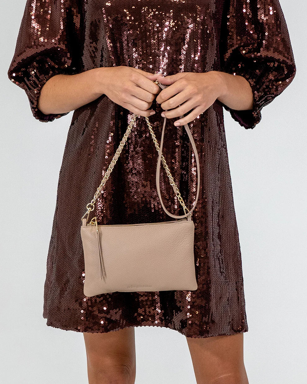 ARLINGTON MILNE Molly Crossbody Bag FAWN