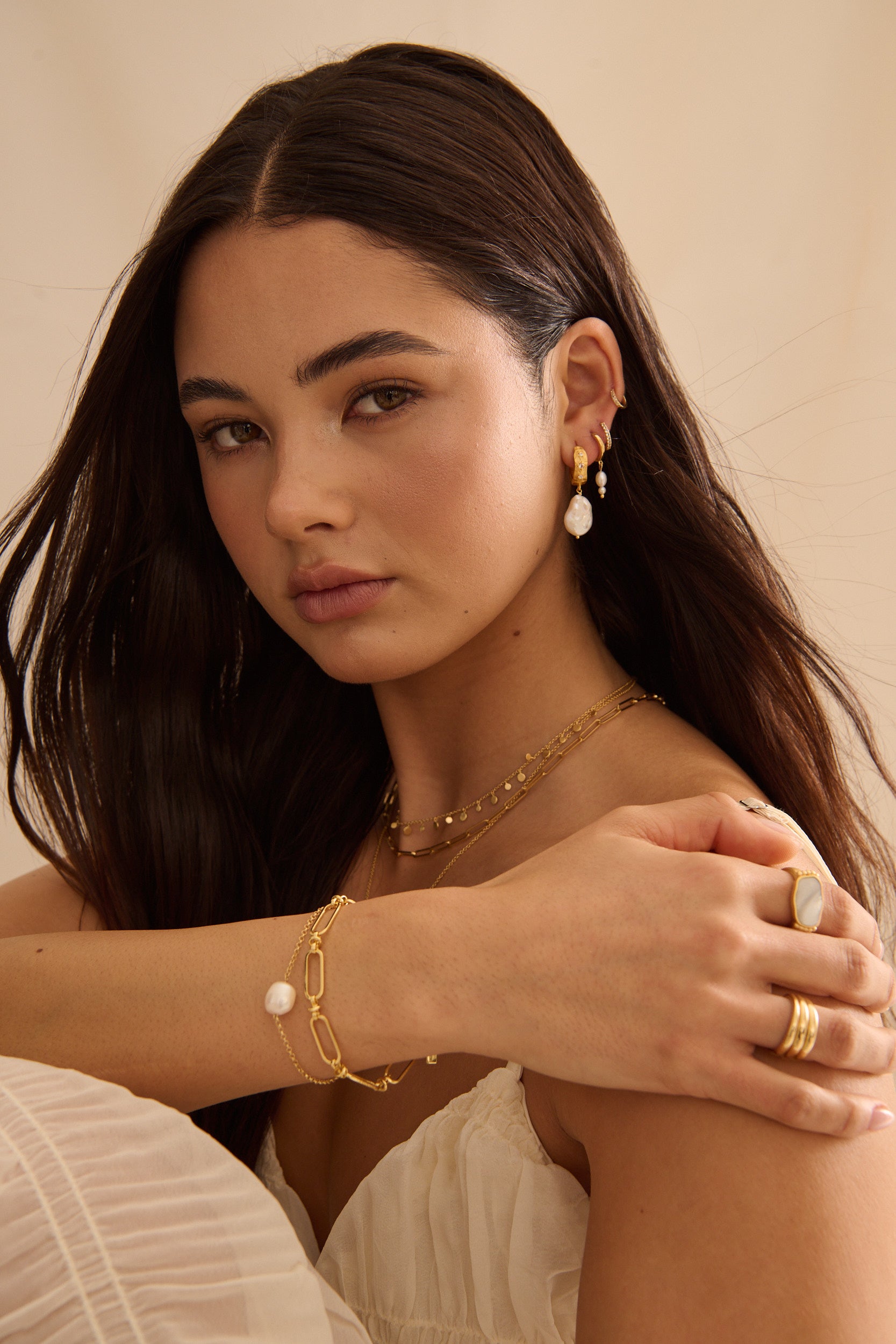 MURKANI Cosmic Love Pearl Earring MEDIUM GOLD