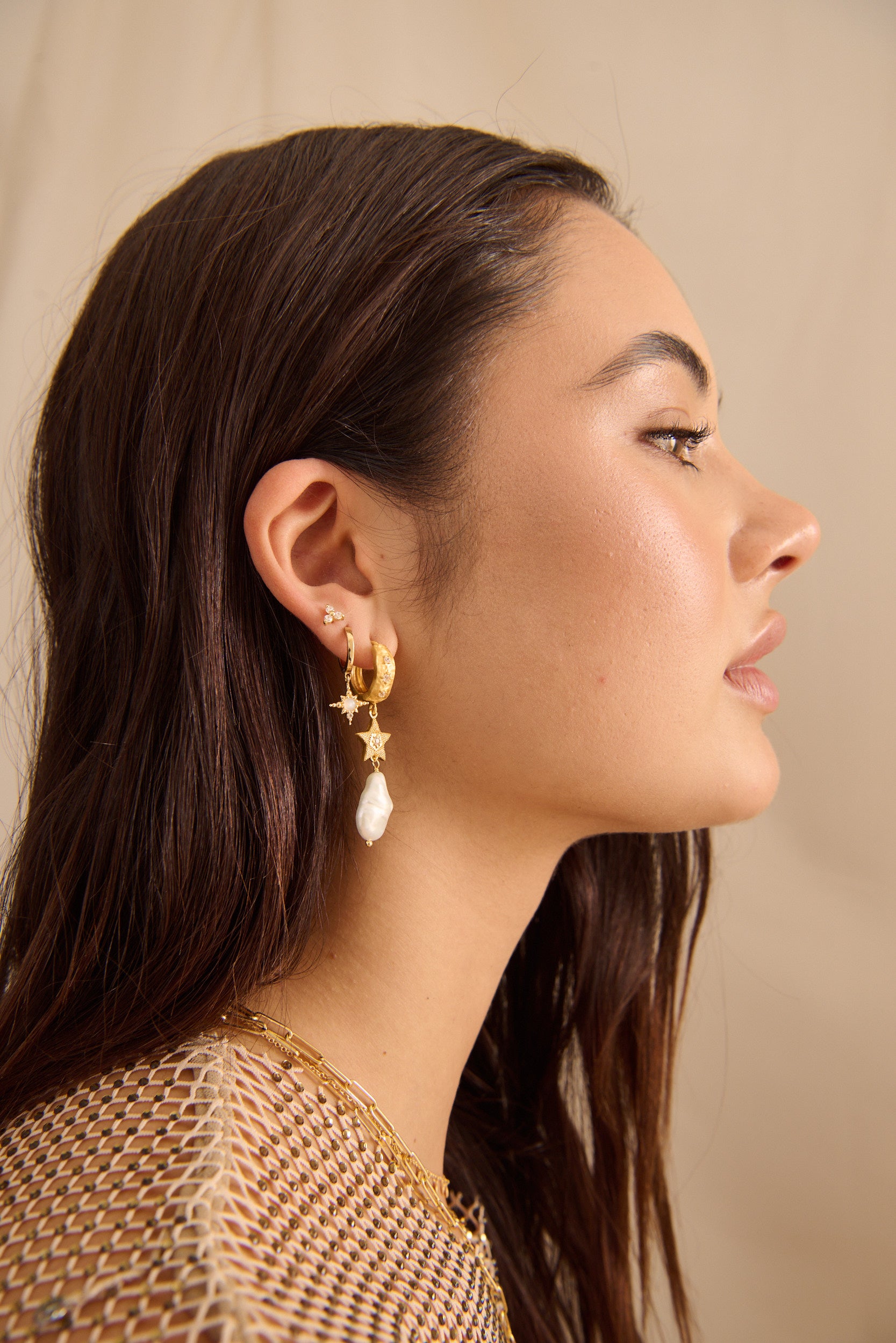 MURKANI Cosmic Love Long Star Earring GOLD