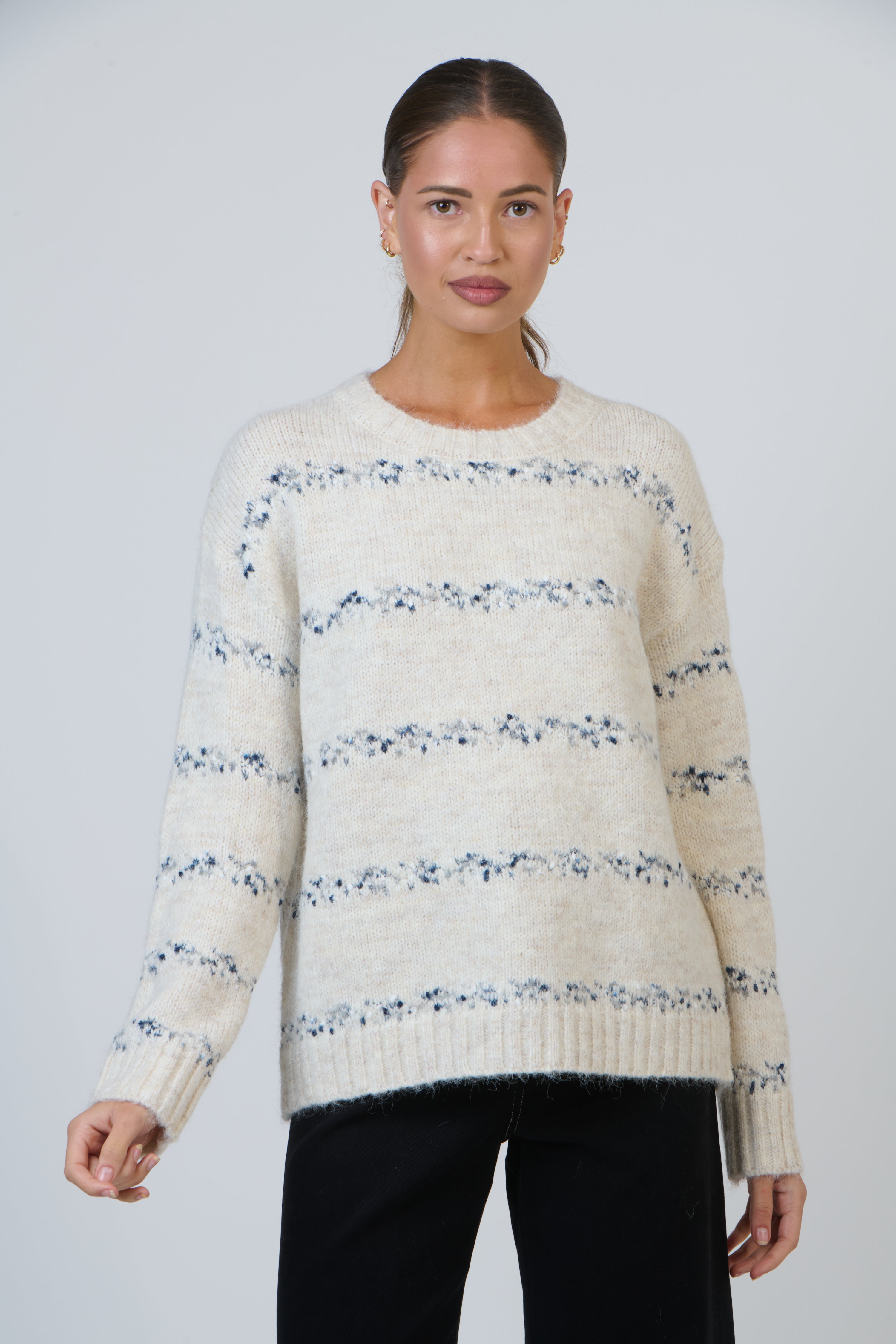 NAMASTAI Speckled Stripe Jumper SALT