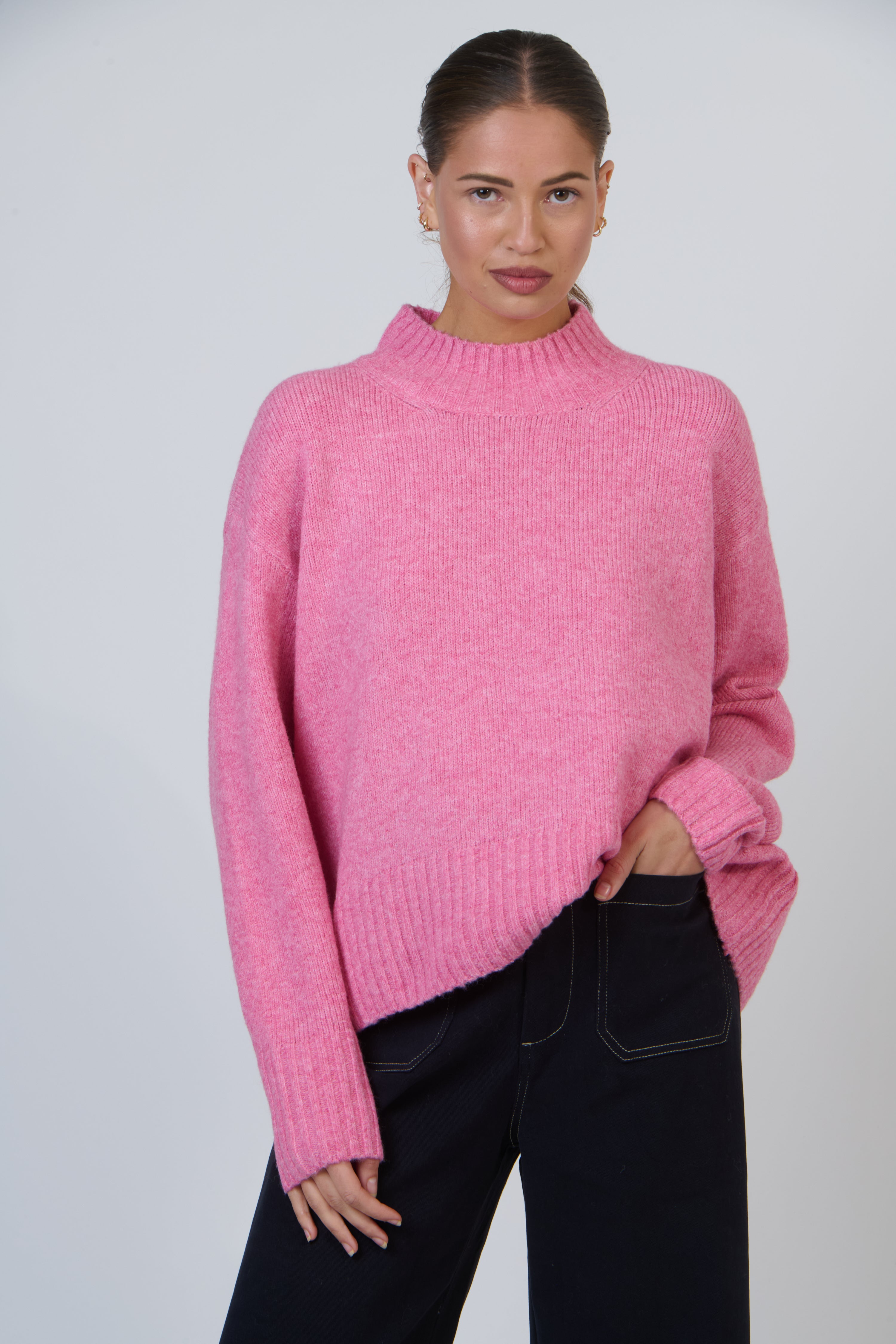 NAMASTAI Round Neck Jumper CANDY PINK