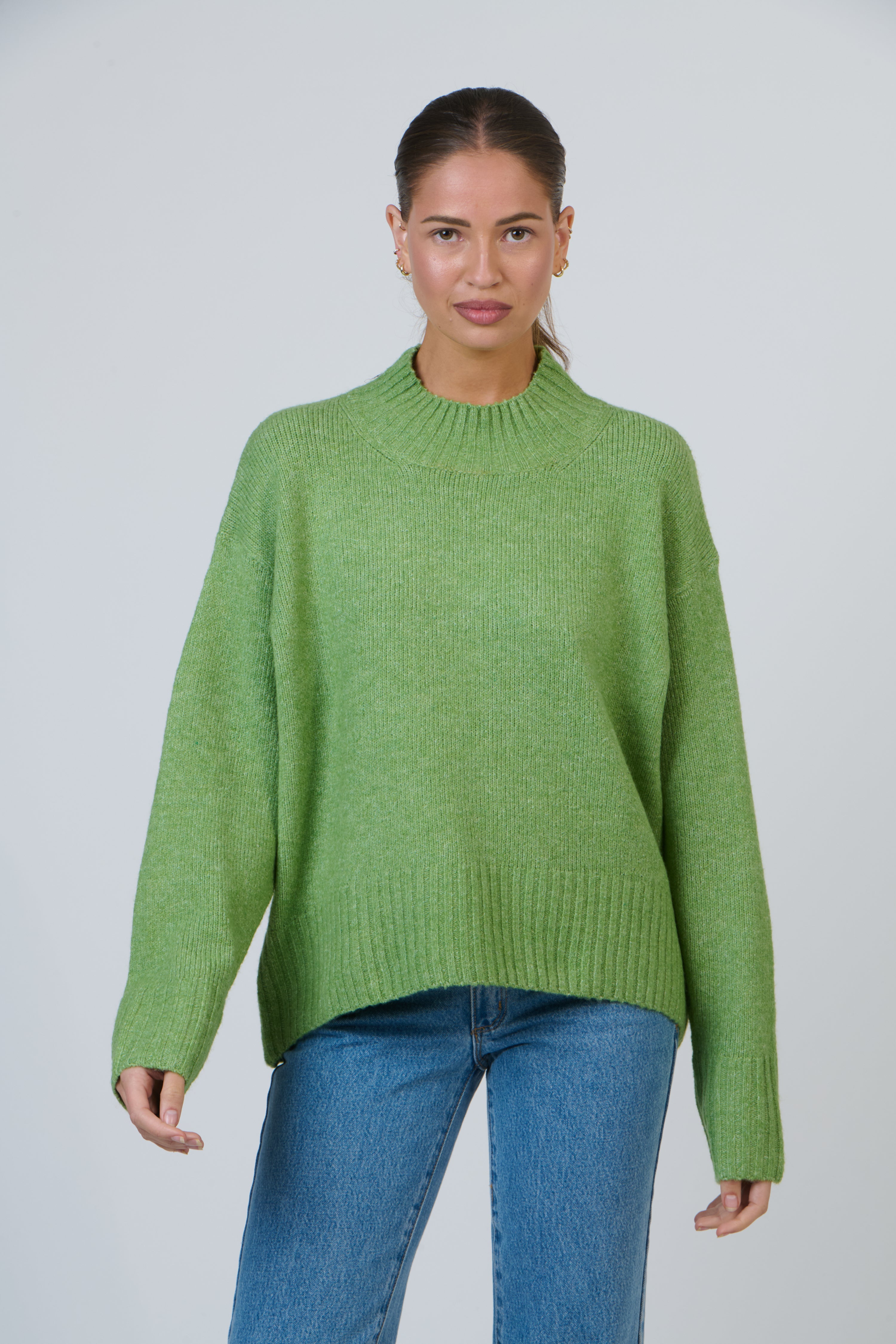 NAMASTAI Round Neck Jumper GREEN
