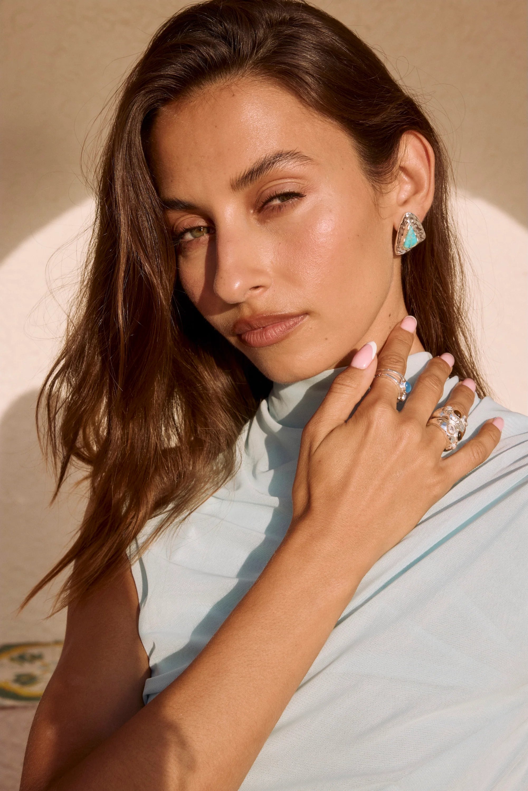 MOUNTAIN & MOON Mikaela Earring SILVER TURQUOISE