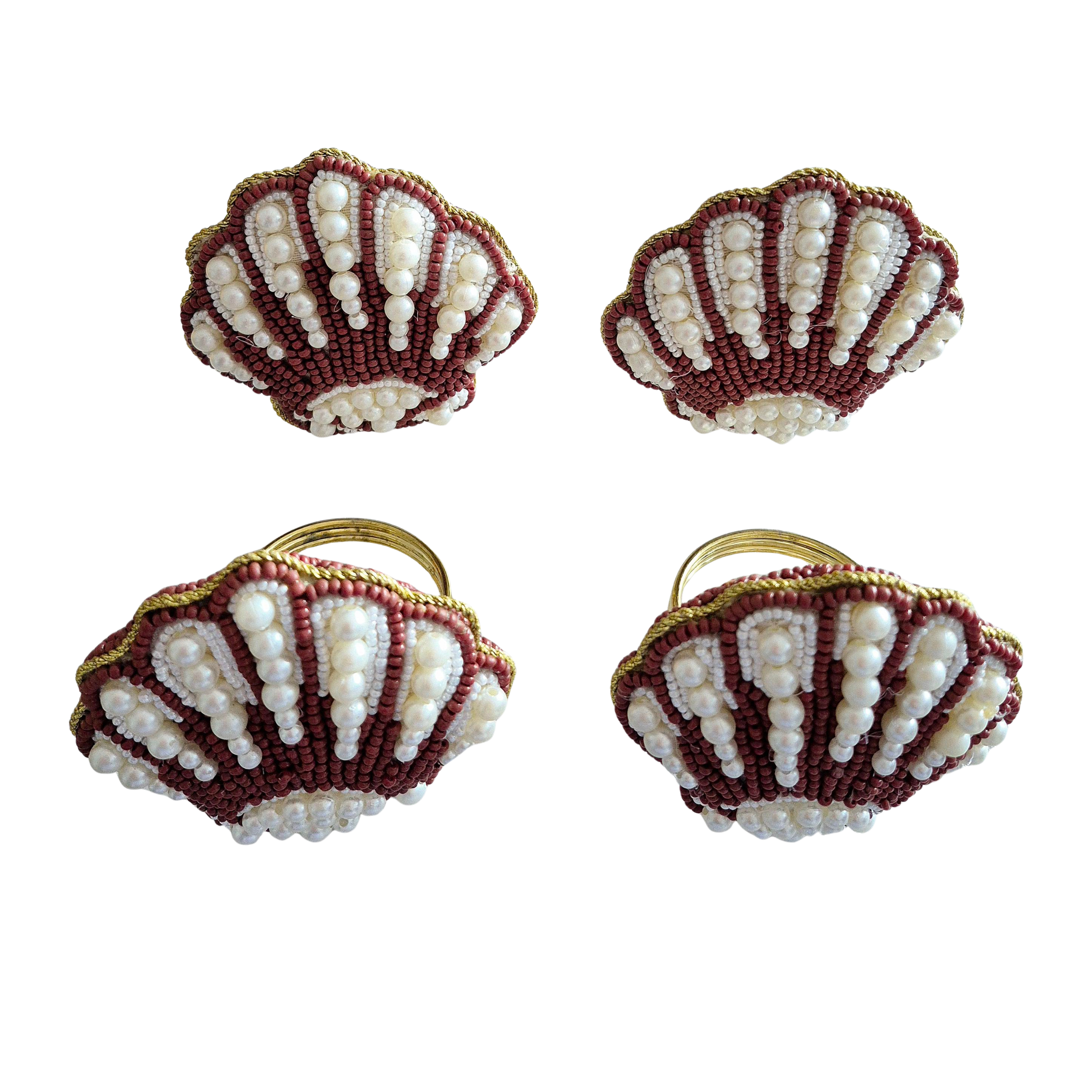 Shell Beaded Napkin Rings