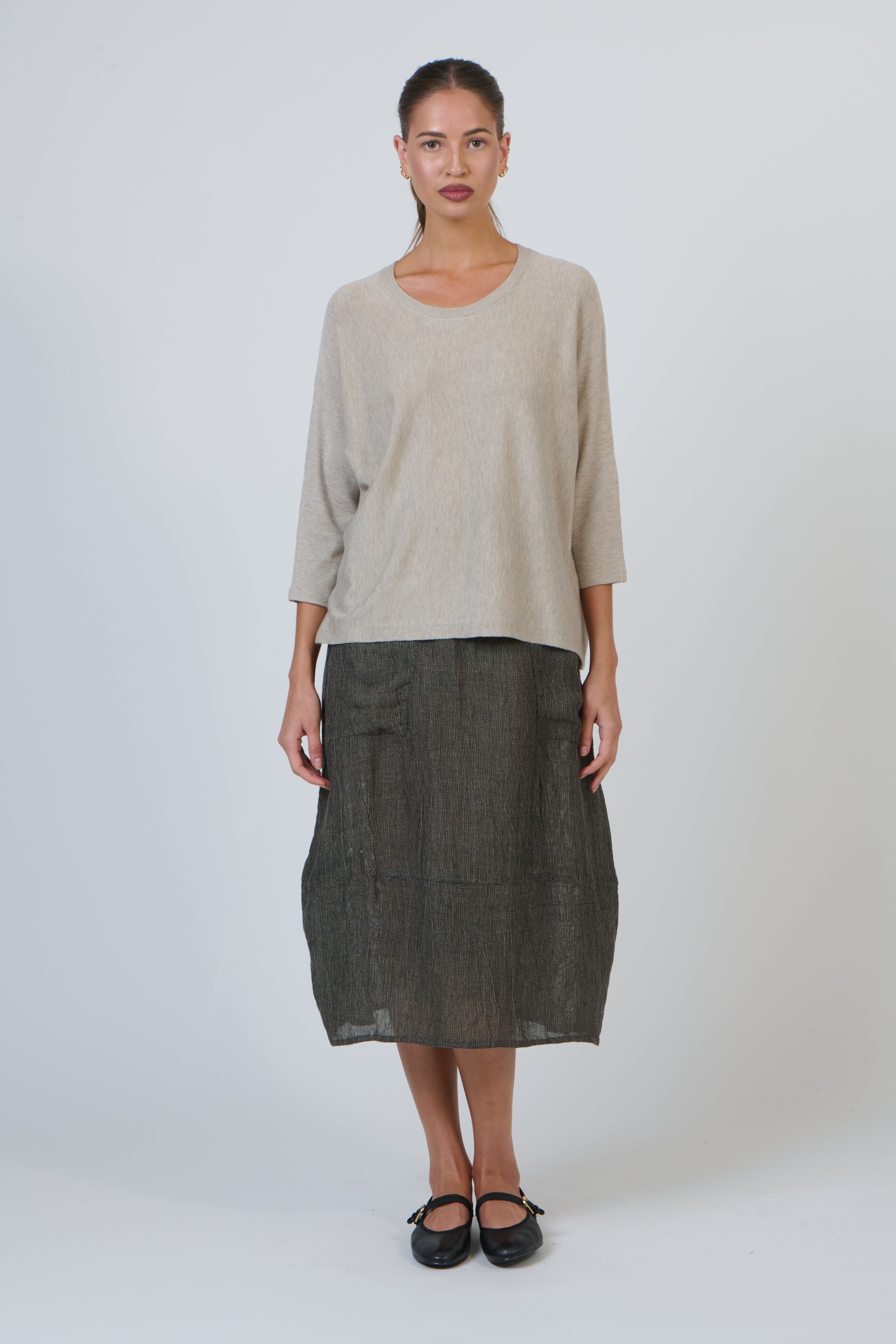 OLIVE ET JULIE 3/4 Sleeve Relaxed Knit SAND
