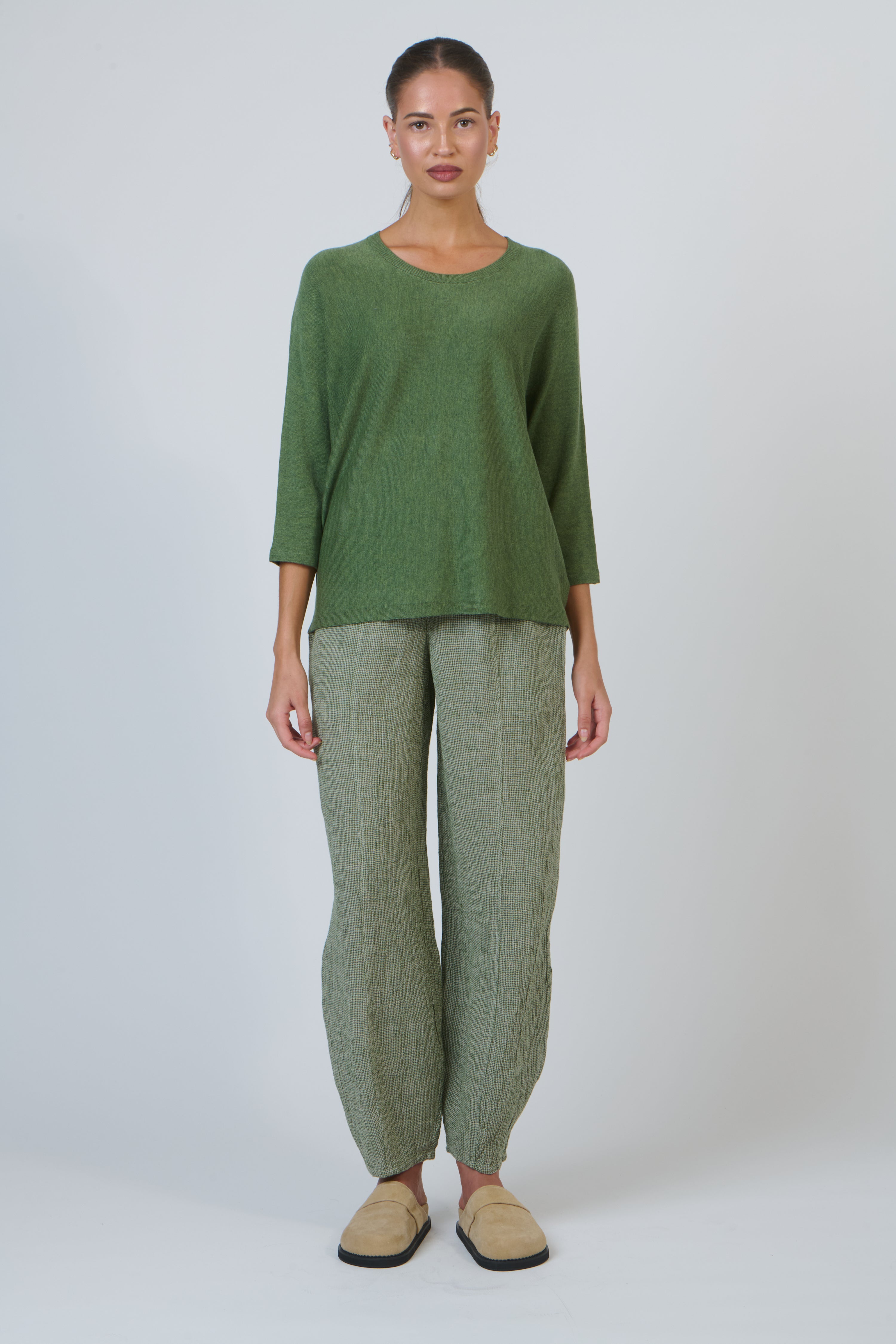 OLIVE ET JULIE 3/4 Sleeve Relaxed Knit FOREST