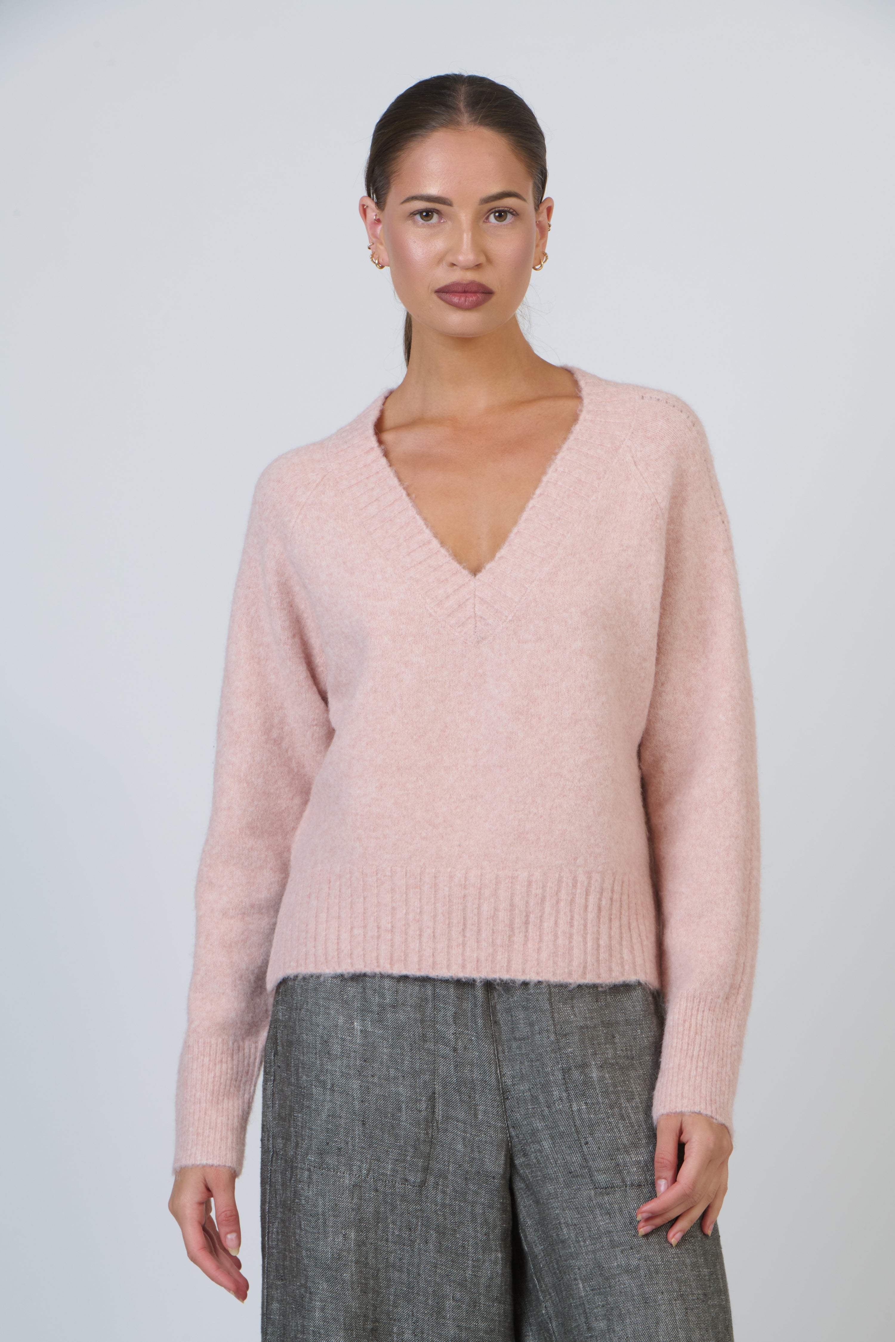 OLIVE ET JULIE V Neck Knit SOFT PINK
