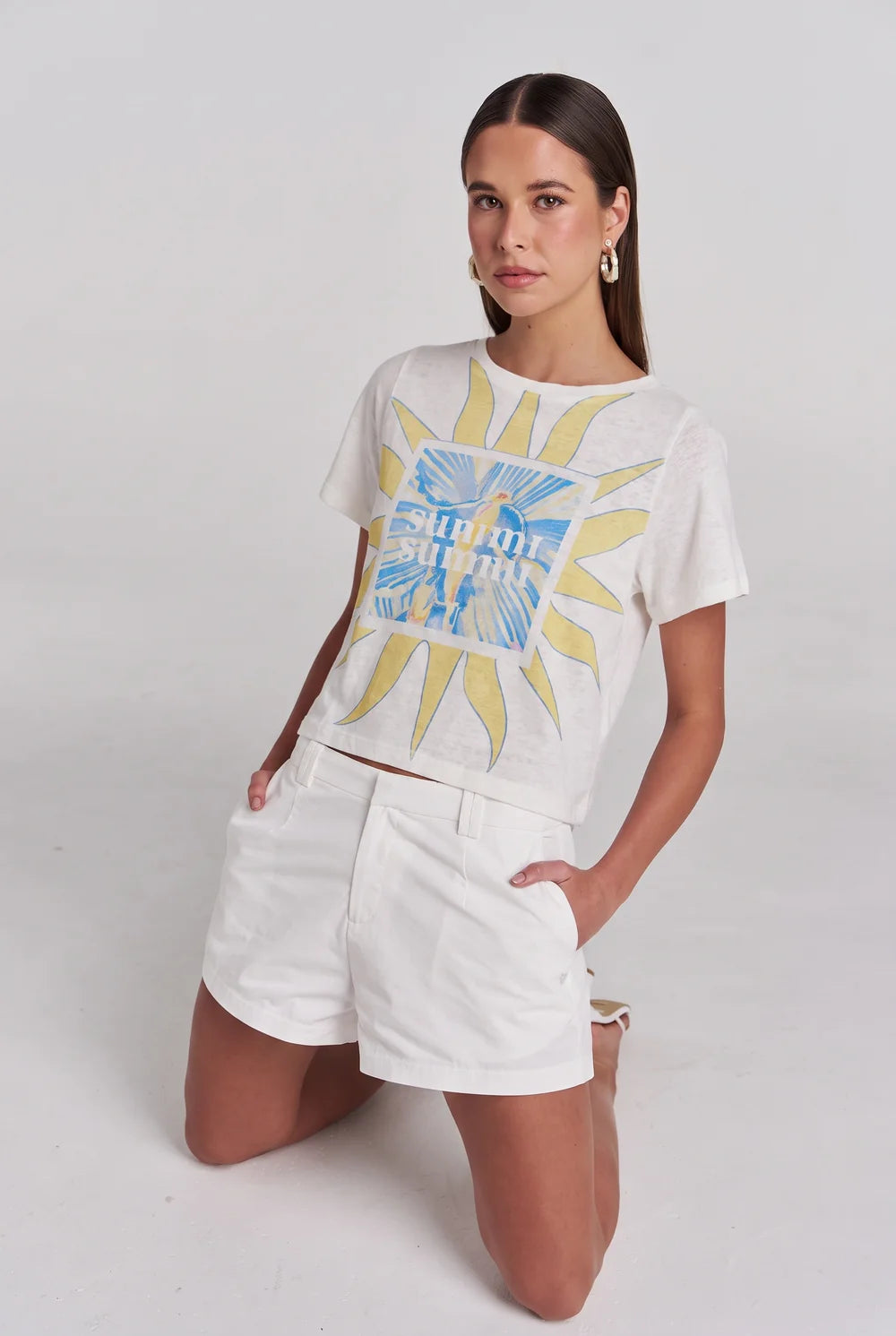 SUMMI SUMMI Orchid Sun Tee WHITE