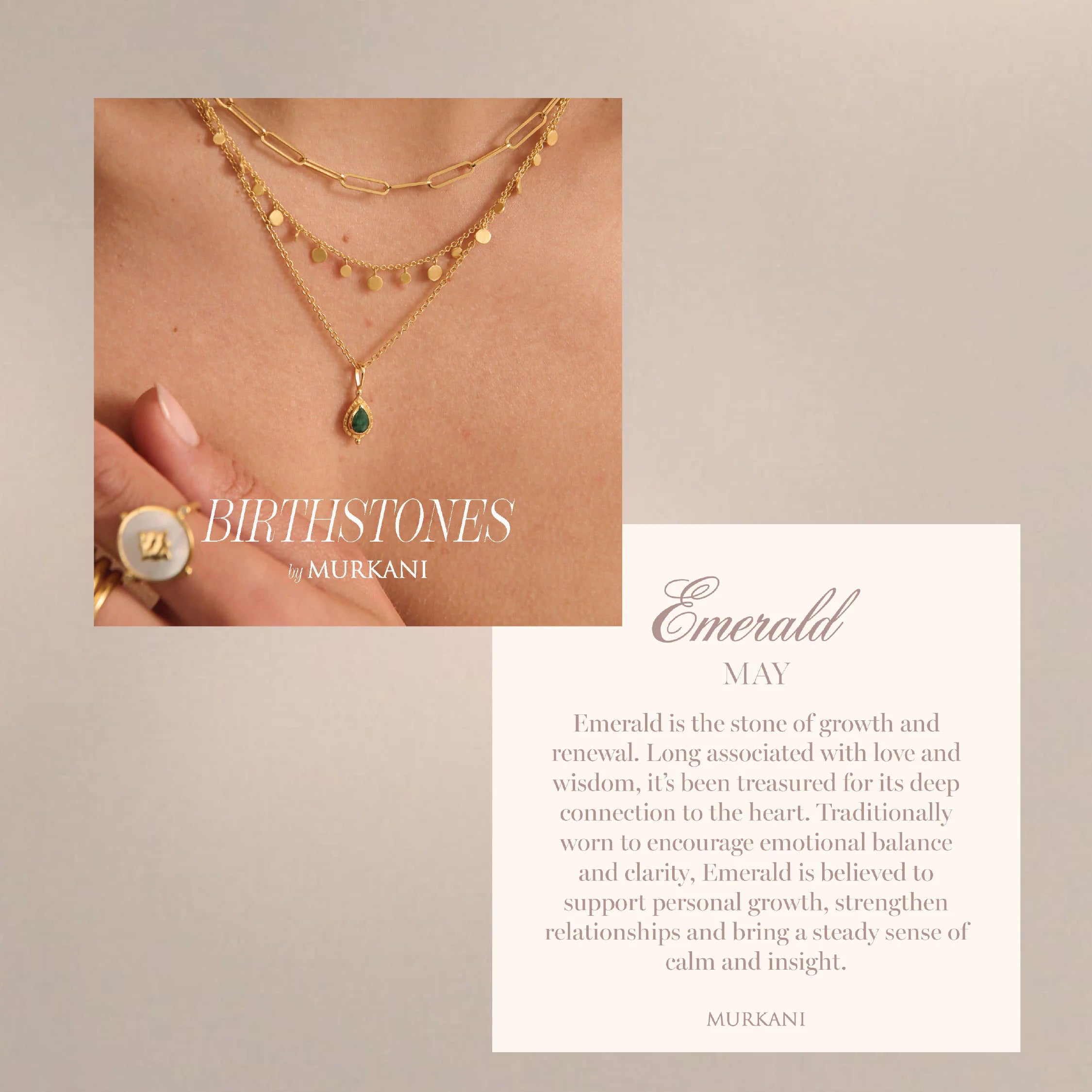 MURKANI May Birthstone Charm EMERALD