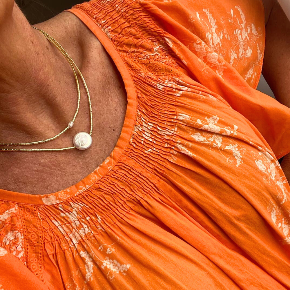 HEI TAI Soleil Necklace GOLD + PEARL