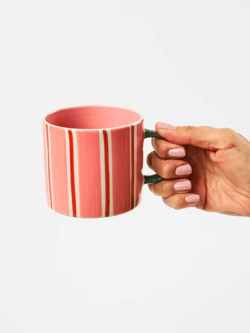 JONES & CO Bloomie Mug PINK STRIPE