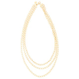RUBY TEVA Three Tier Link Necklace GOLD PLATE