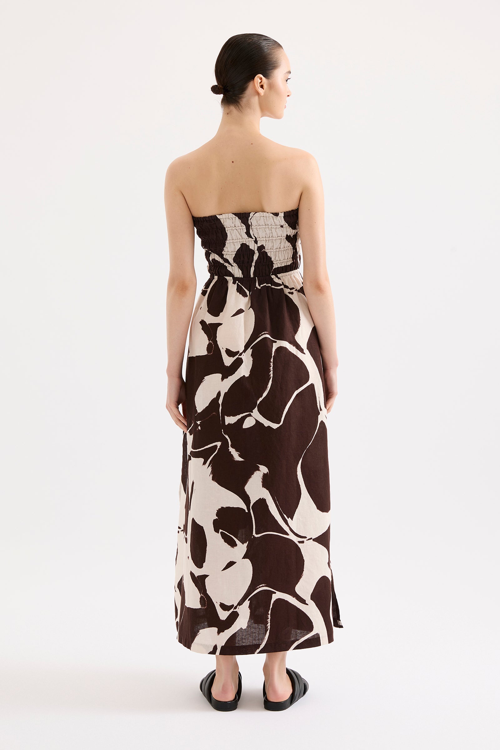NUDE LUCY Ombra Shirred Maxi Dress