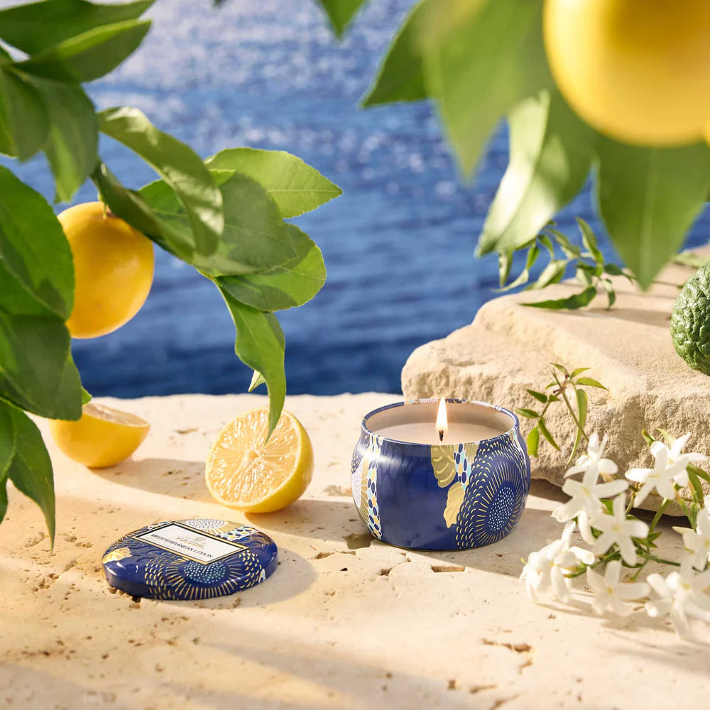 VOLUSPA Dec Tin Candle MEDITERRANEAN LEMON