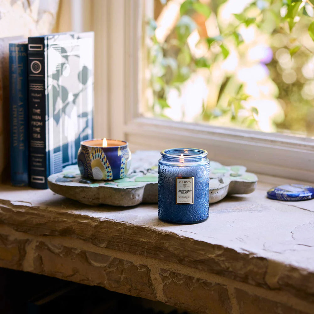 VOLUSPA Dec Tin Candle MEDITERRANEAN LEMON