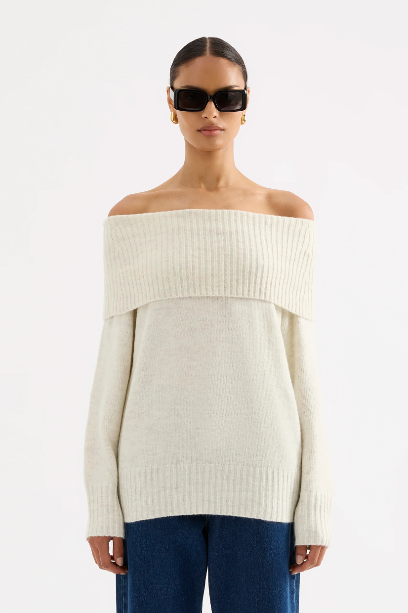 NUDE LUCY Abbott Off Shoulder Knit IVORY