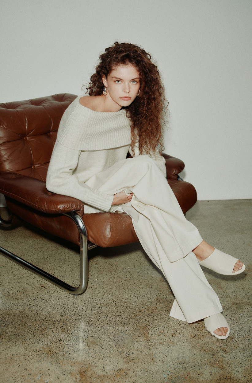 NUDE LUCY Abbott Off Shoulder Knit IVORY