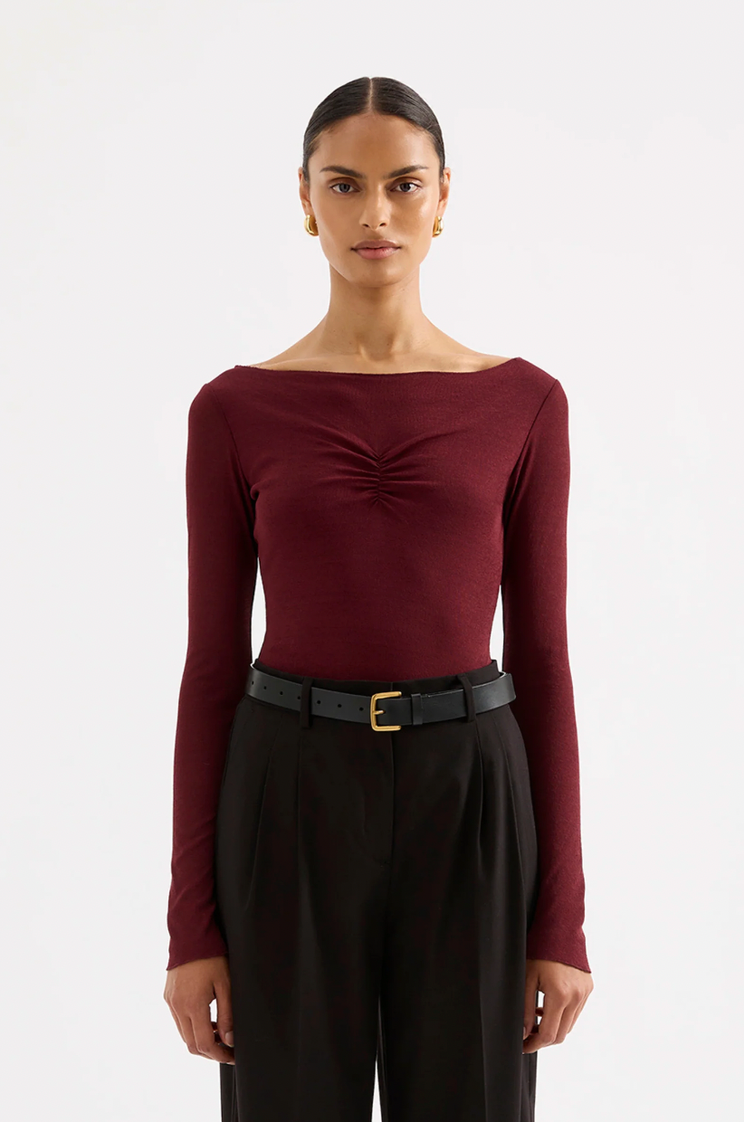 NUDE LUCY Clement Long Sleeve Top PLUM