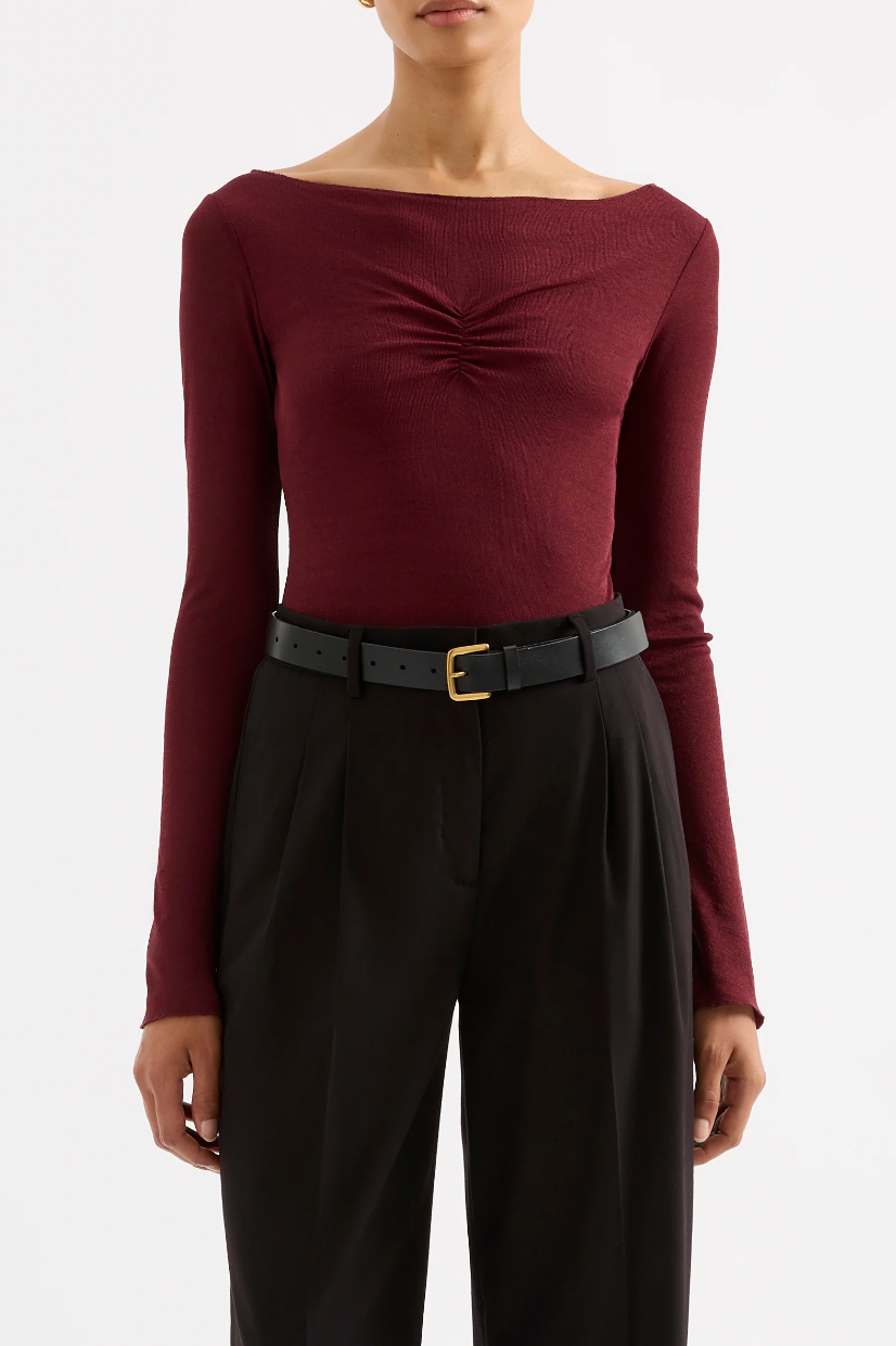 NUDE LUCY Clement Long Sleeve Top PLUM