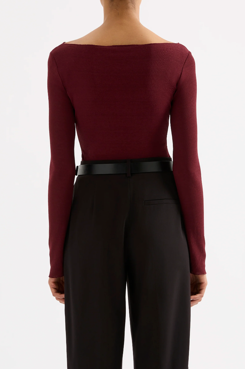 NUDE LUCY Clement Long Sleeve Top PLUM