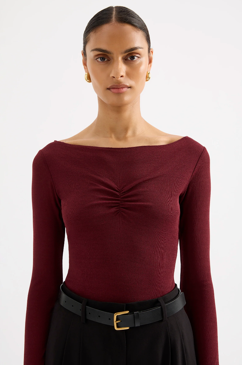 NUDE LUCY Clement Long Sleeve Top PLUM