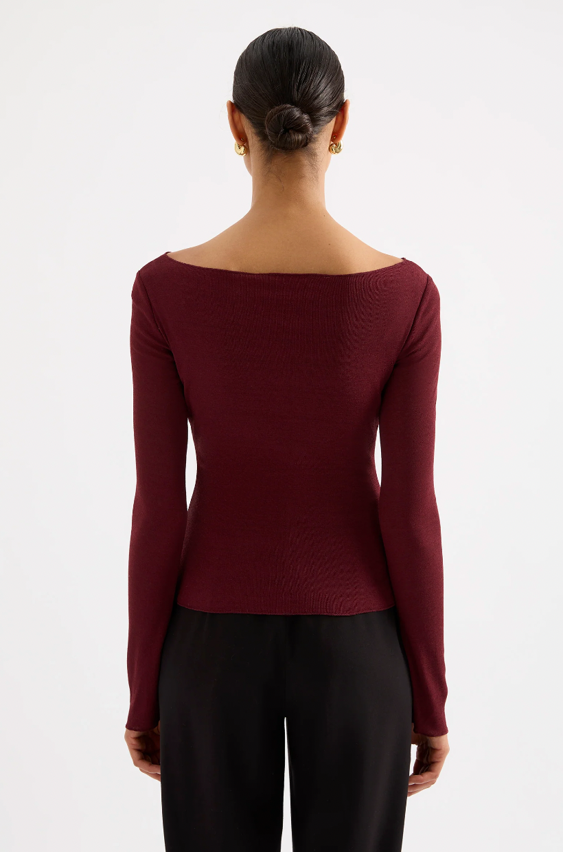 NUDE LUCY Clement Long Sleeve Top PLUM