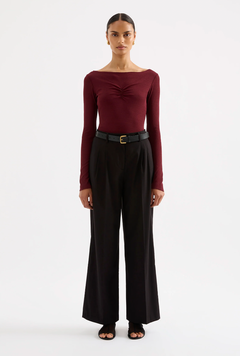 NUDE LUCY Clement Long Sleeve Top PLUM