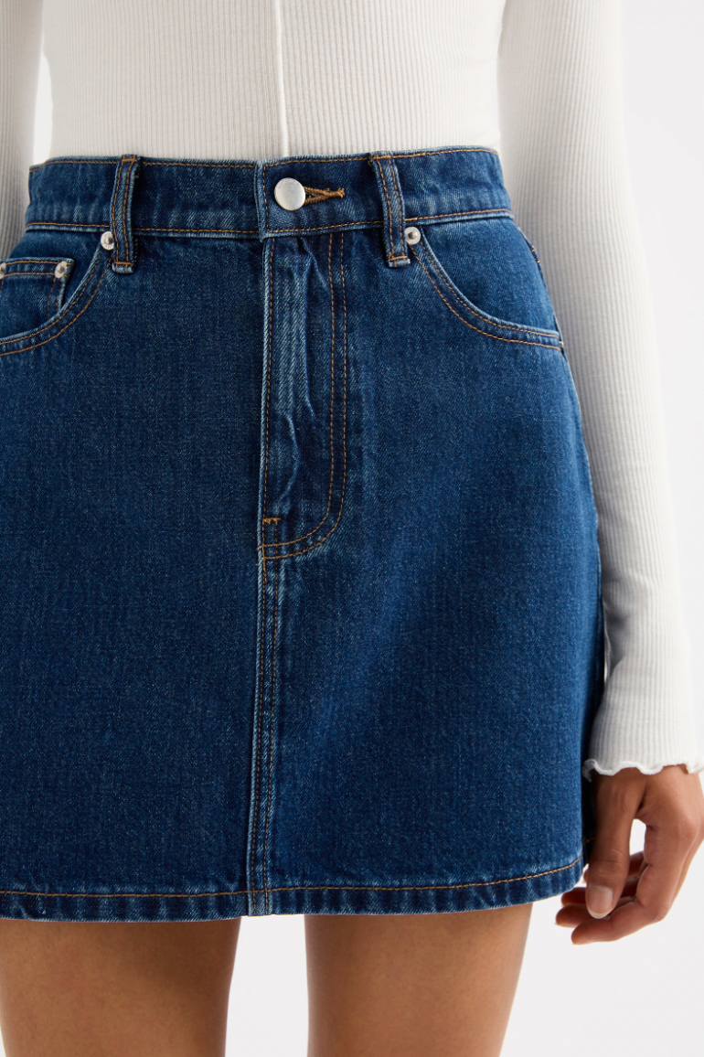 NUDE LUCY Sia Denim Mini Skirt FORCE BLUE