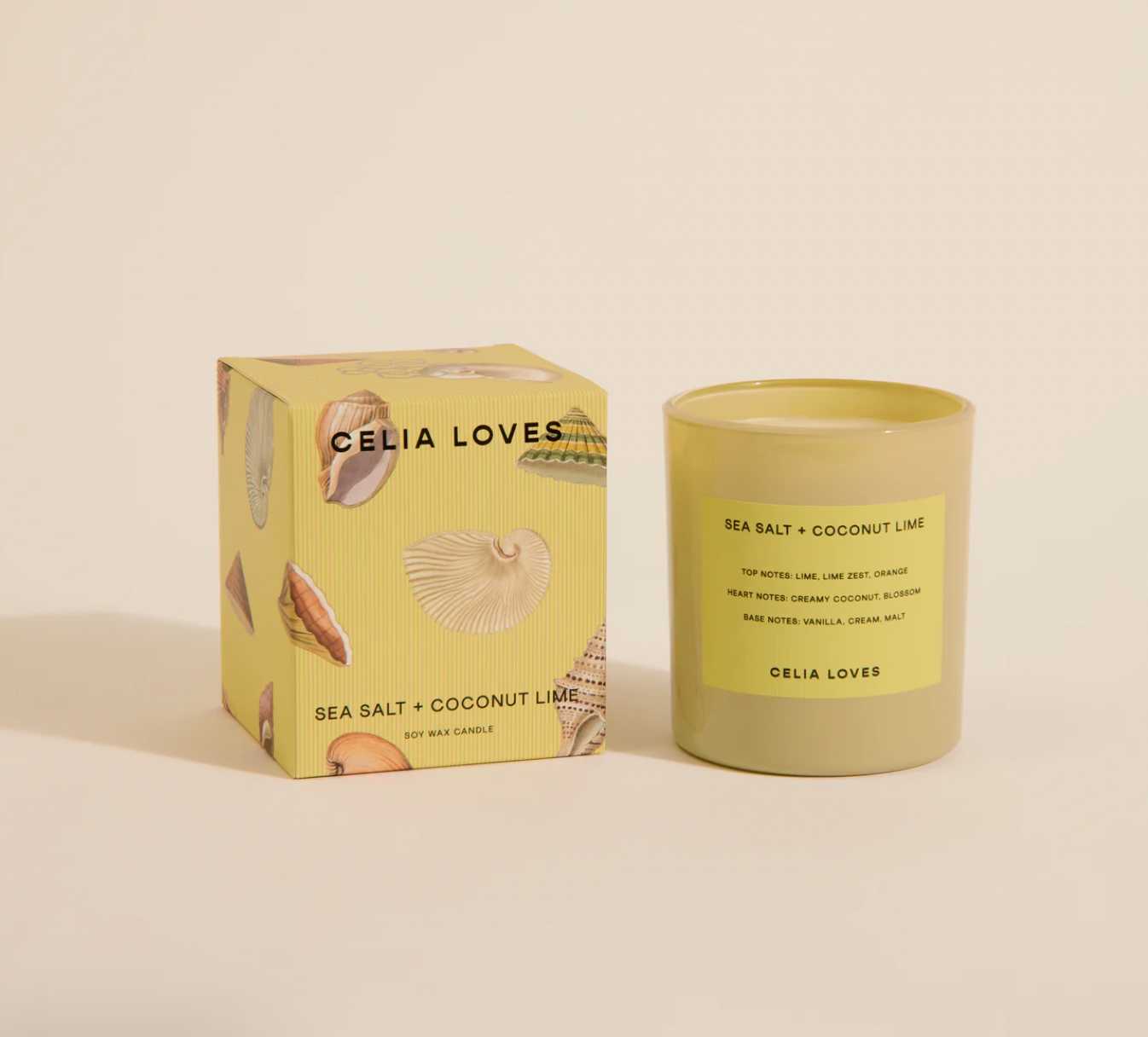 CELIA LOVES 80hr Candle SEA SALT + COCO LIME