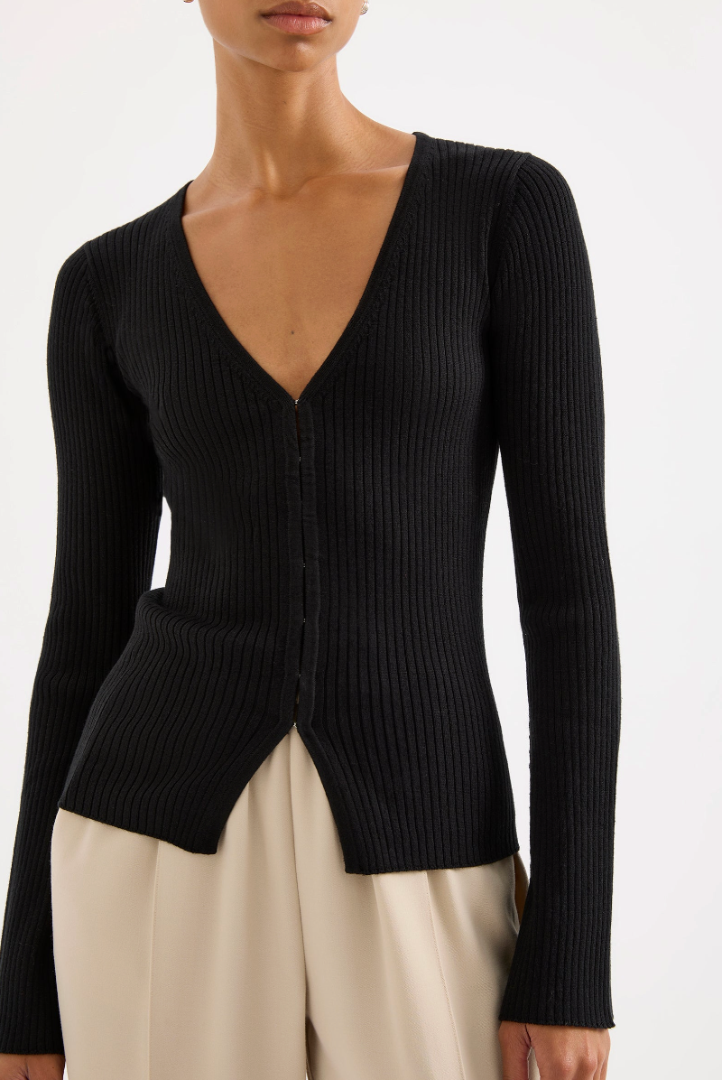 NUDE LUCY Ettiene Knit Cardigan BLACK