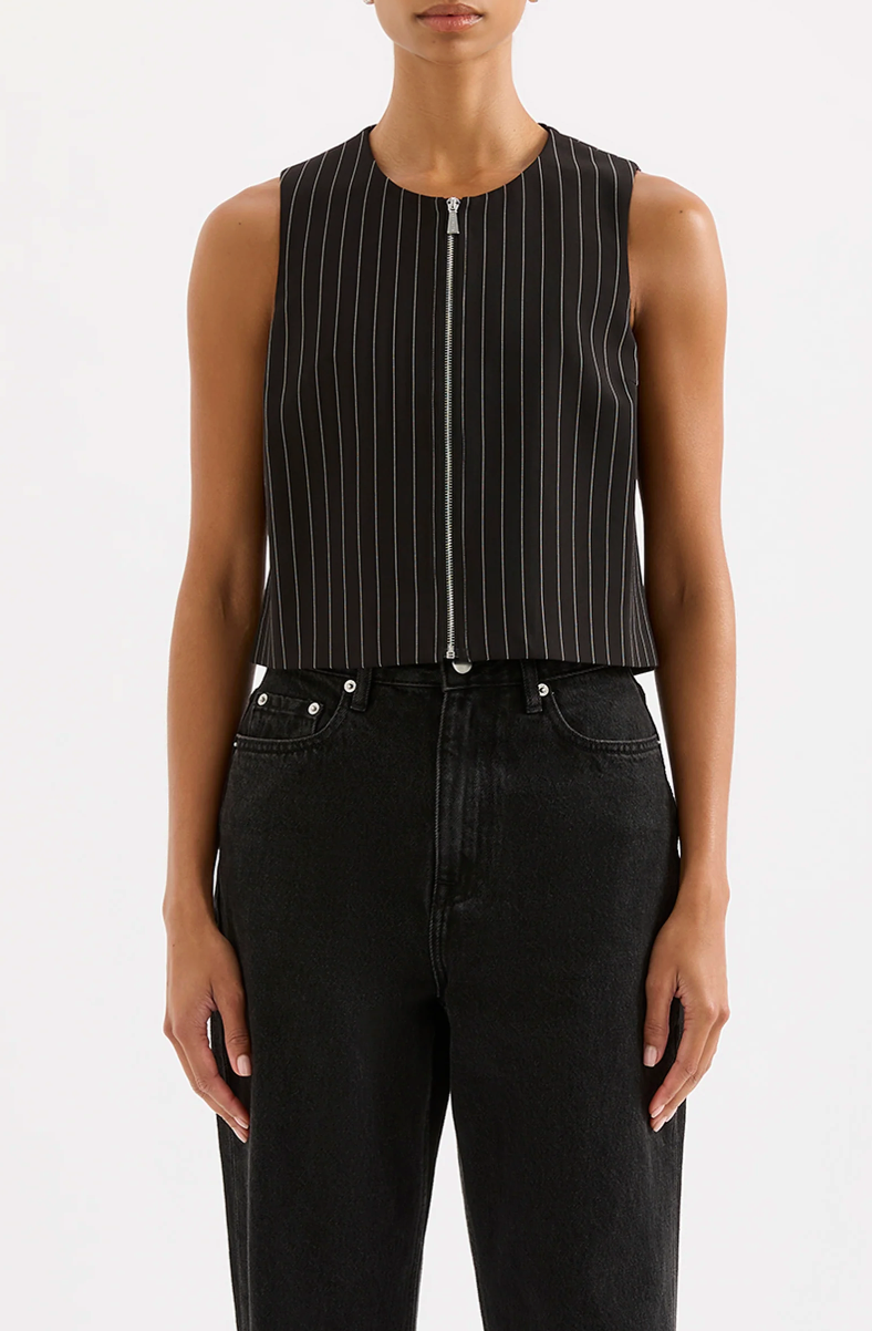 NUDE LUCY Maeve Pinstripe Vest