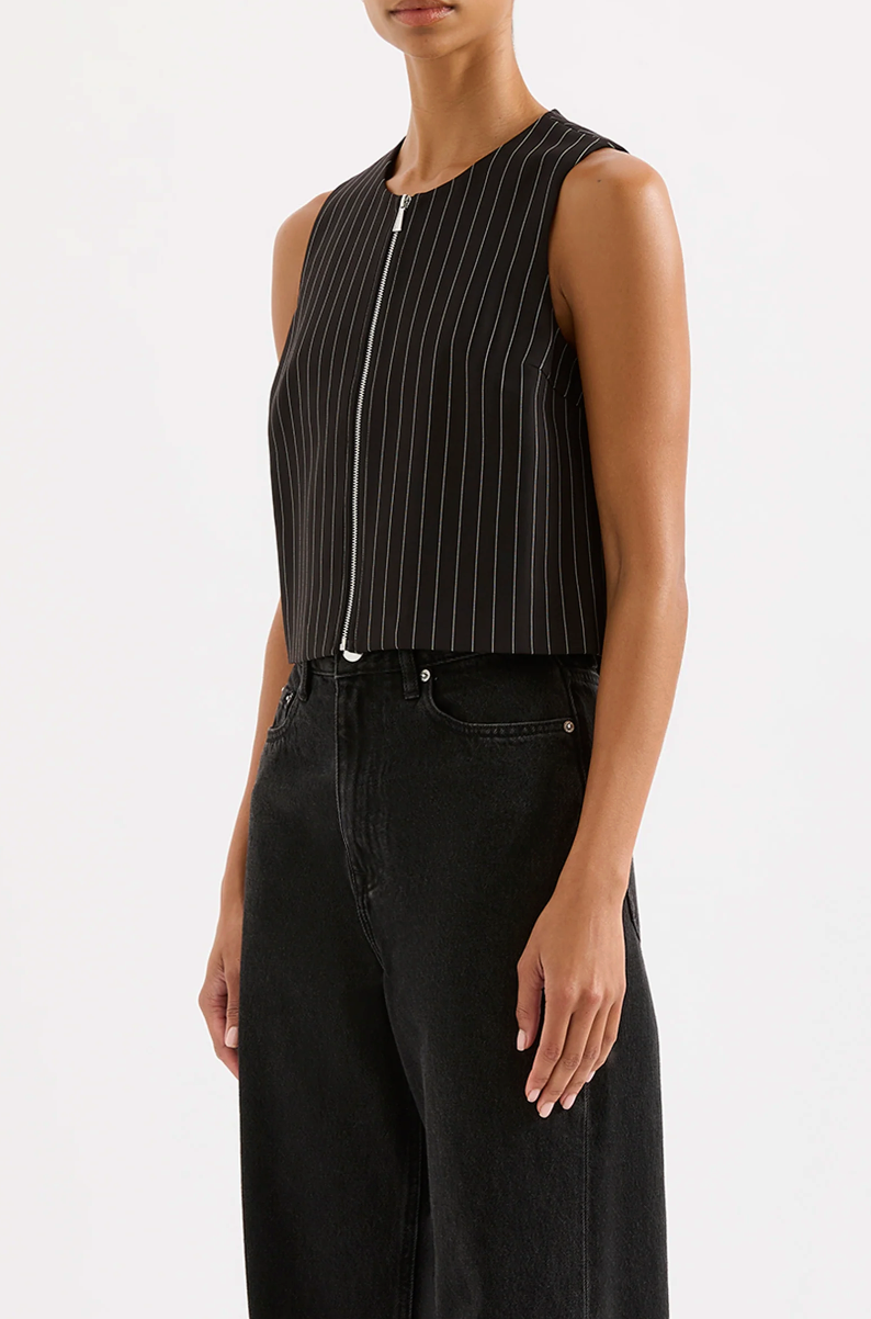 NUDE LUCY Maeve Pinstripe Vest
